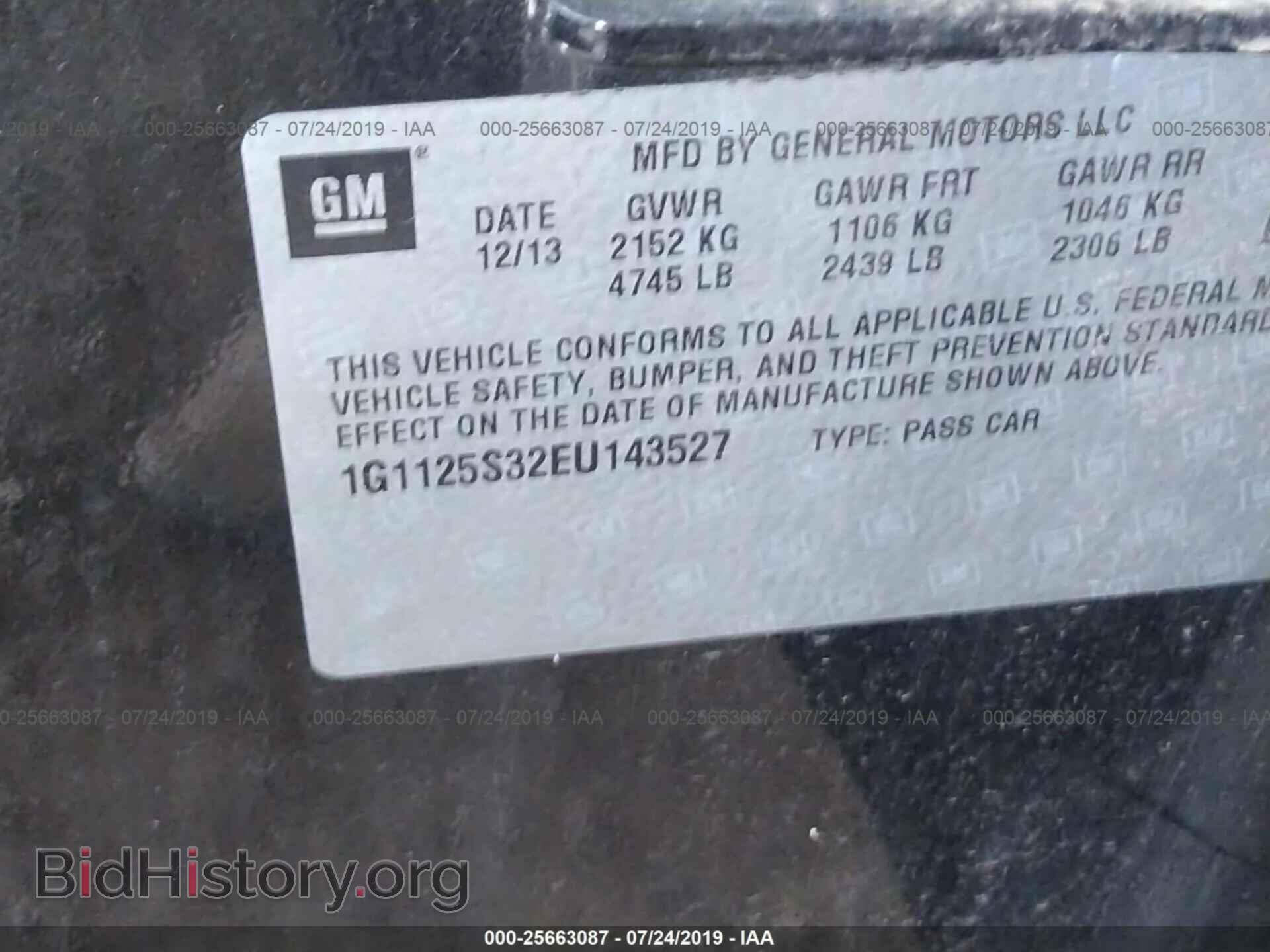 2014 CHEVROLET IMPALA - VIN: 1G1125S32EU143527 - Фото 9