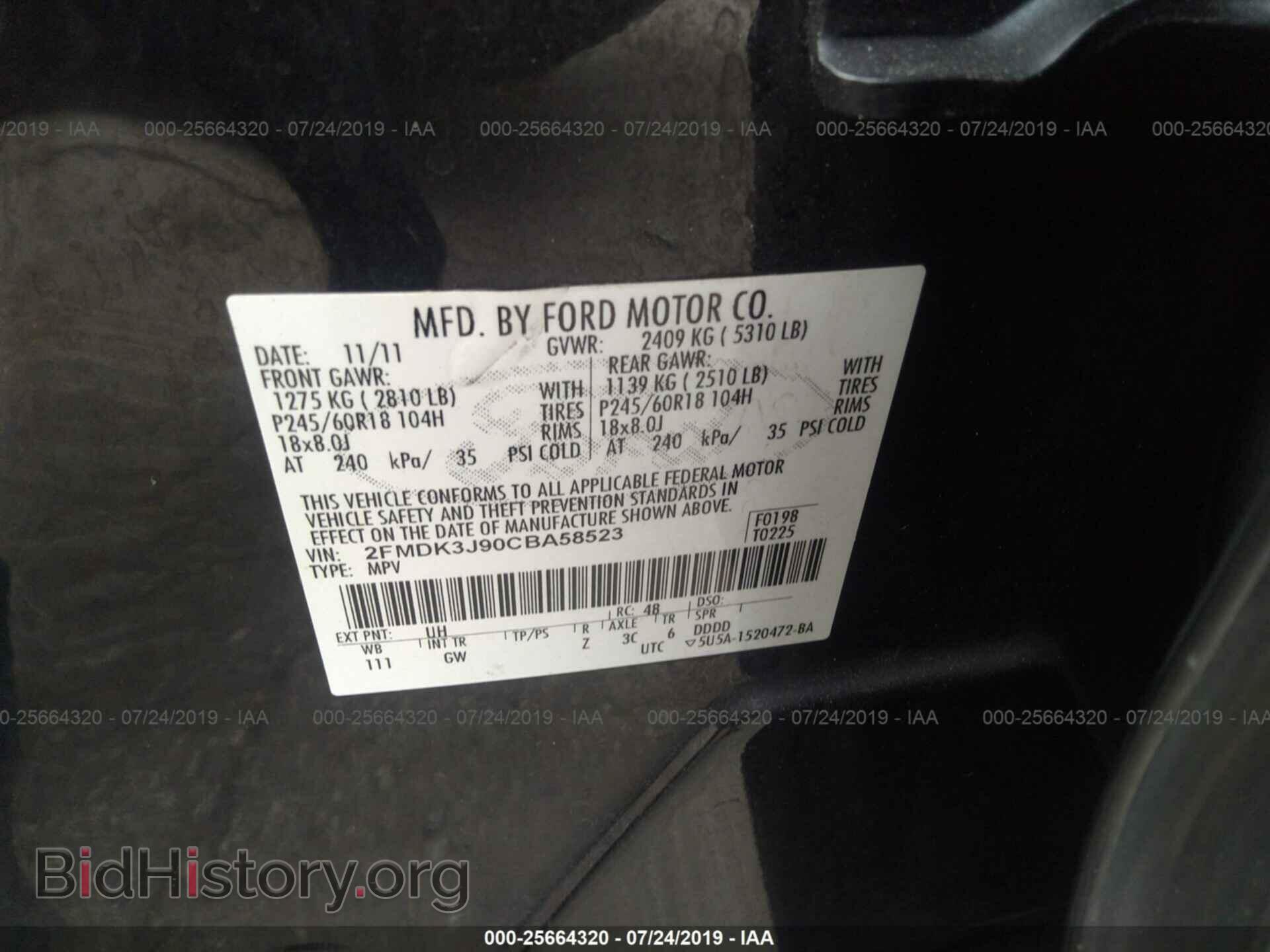 2012 FORD EDGE - VIN: 2FMDK3J90CBA58523 - Photo 9