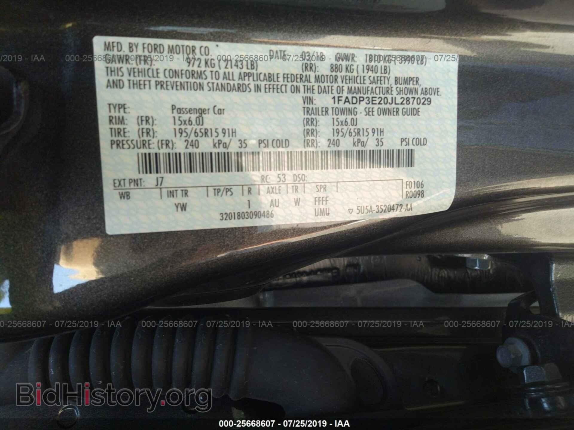2018 FORD FOCUS - VIN: 1FADP3E20JL287029 - Фото 9