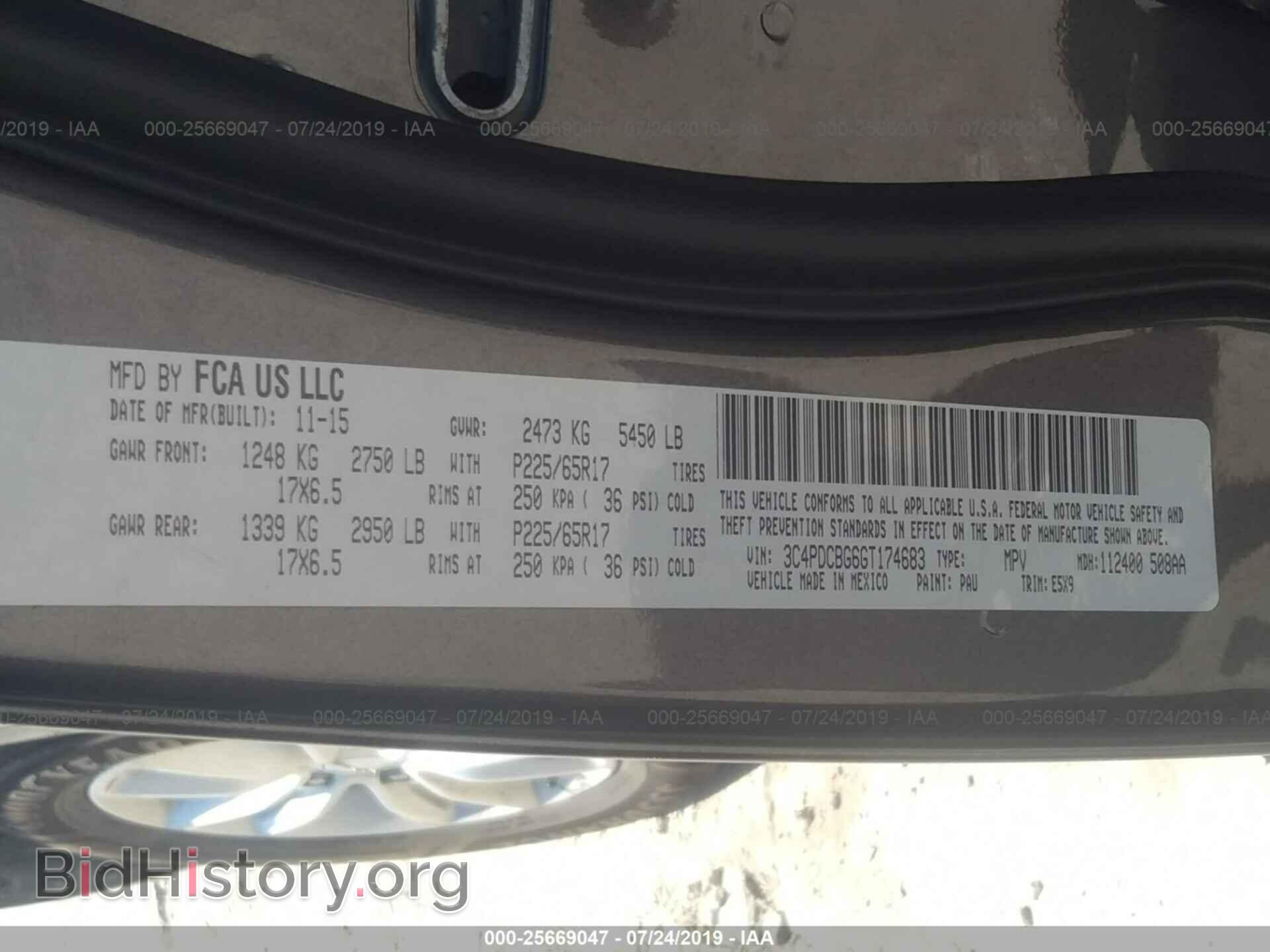2016 DODGE JOURNEY - VIN: 3C4PDCBG6GT174683 - Photo 9