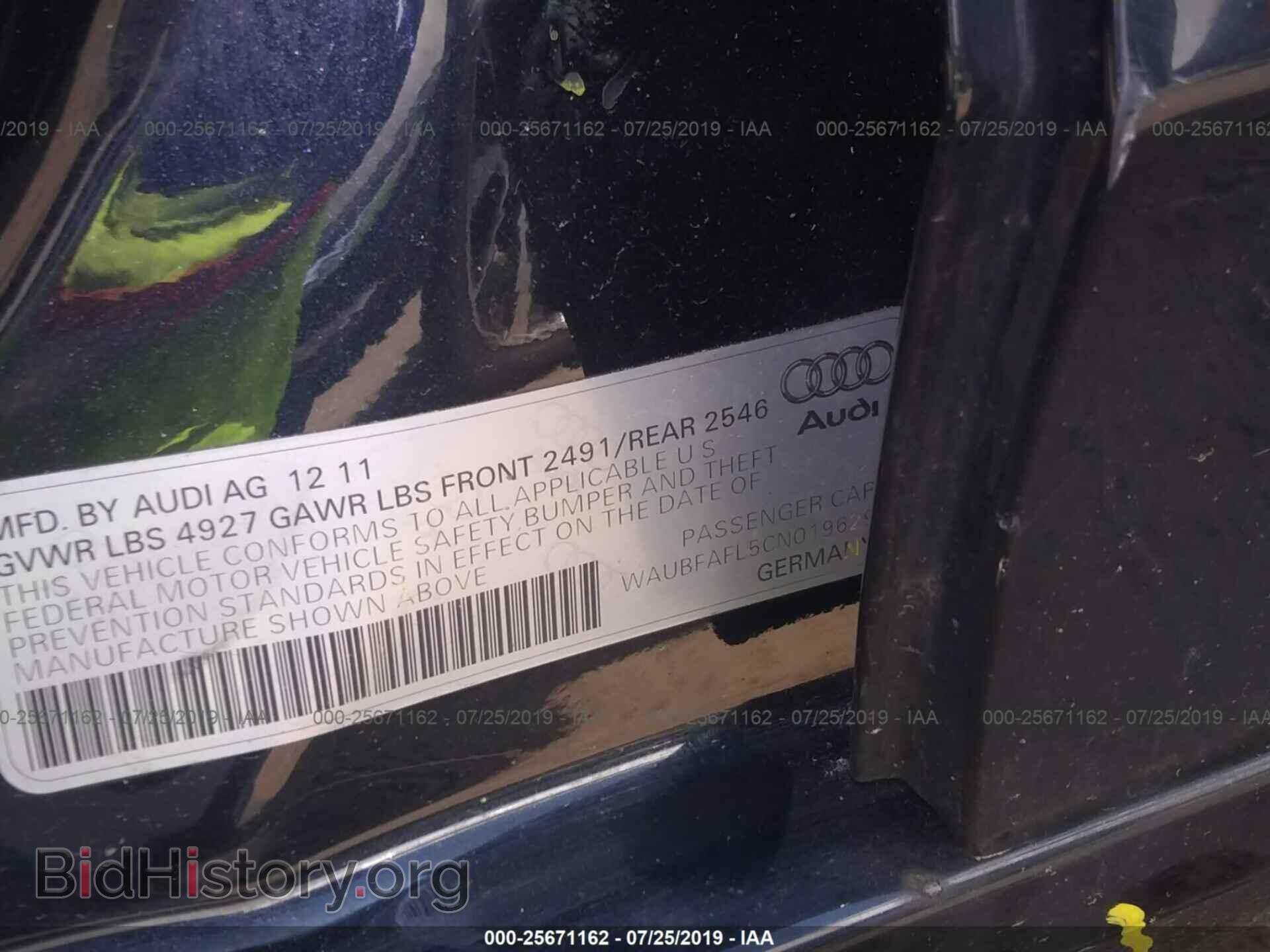 2012 AUDI A4 - VIN: WAUBFAFL5CN019629 - Фото 9