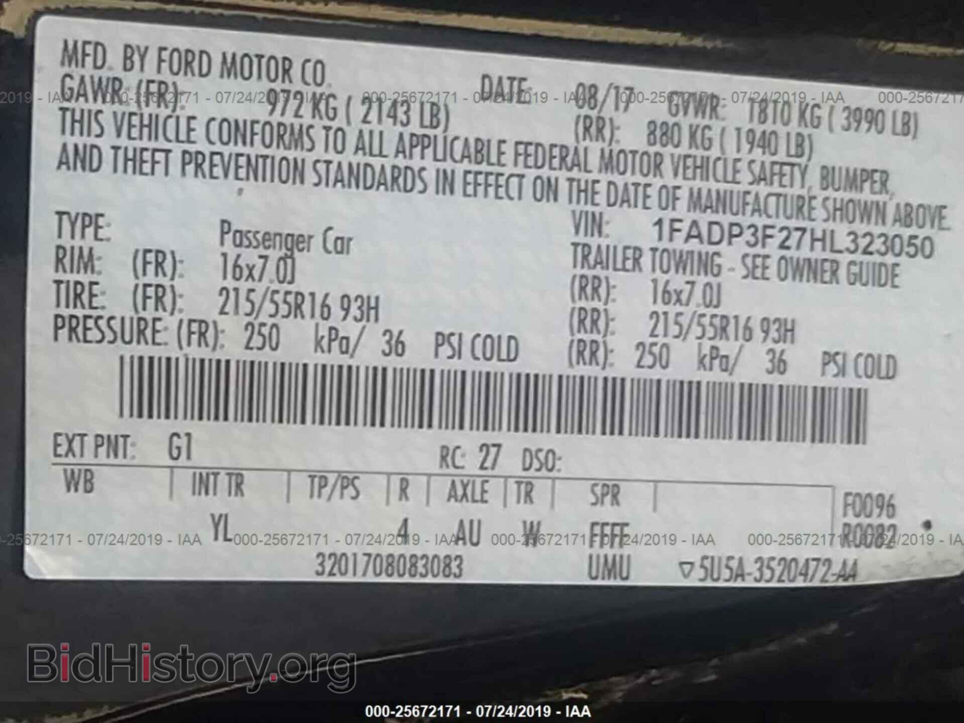 2017 FORD FOCUS - VIN: 1FADP3F27HL323050 - Photo 9