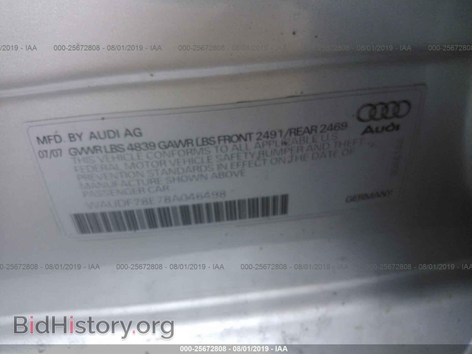 2008 AUDI A4 - VIN: WAUDF78E78A046498 - Фото 9