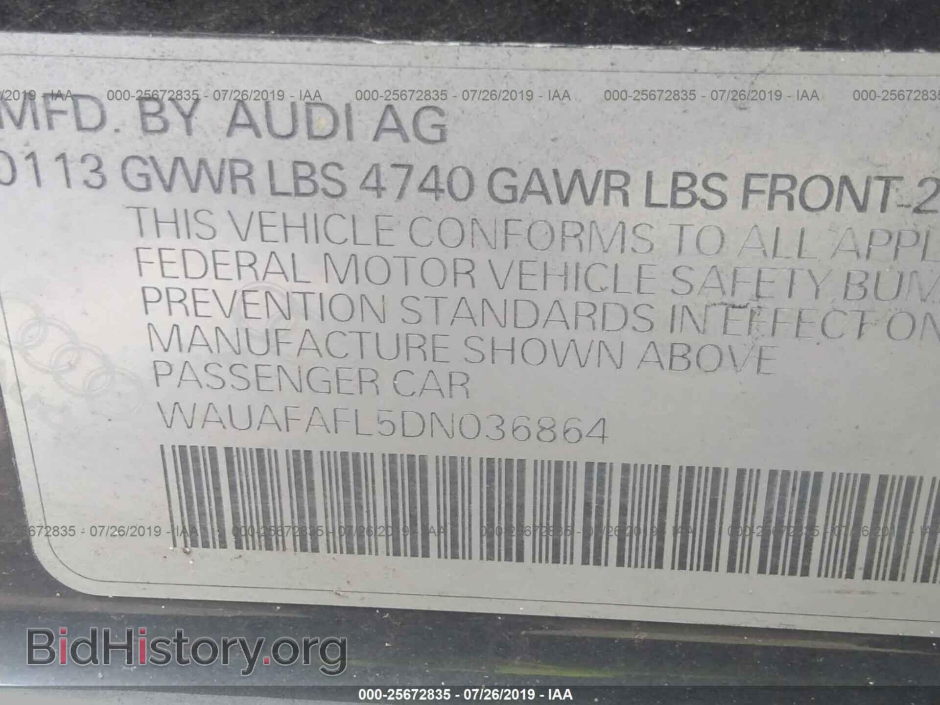 2013 AUDI A4 - VIN: WAUAFAFL5DN036864 - Photo 9