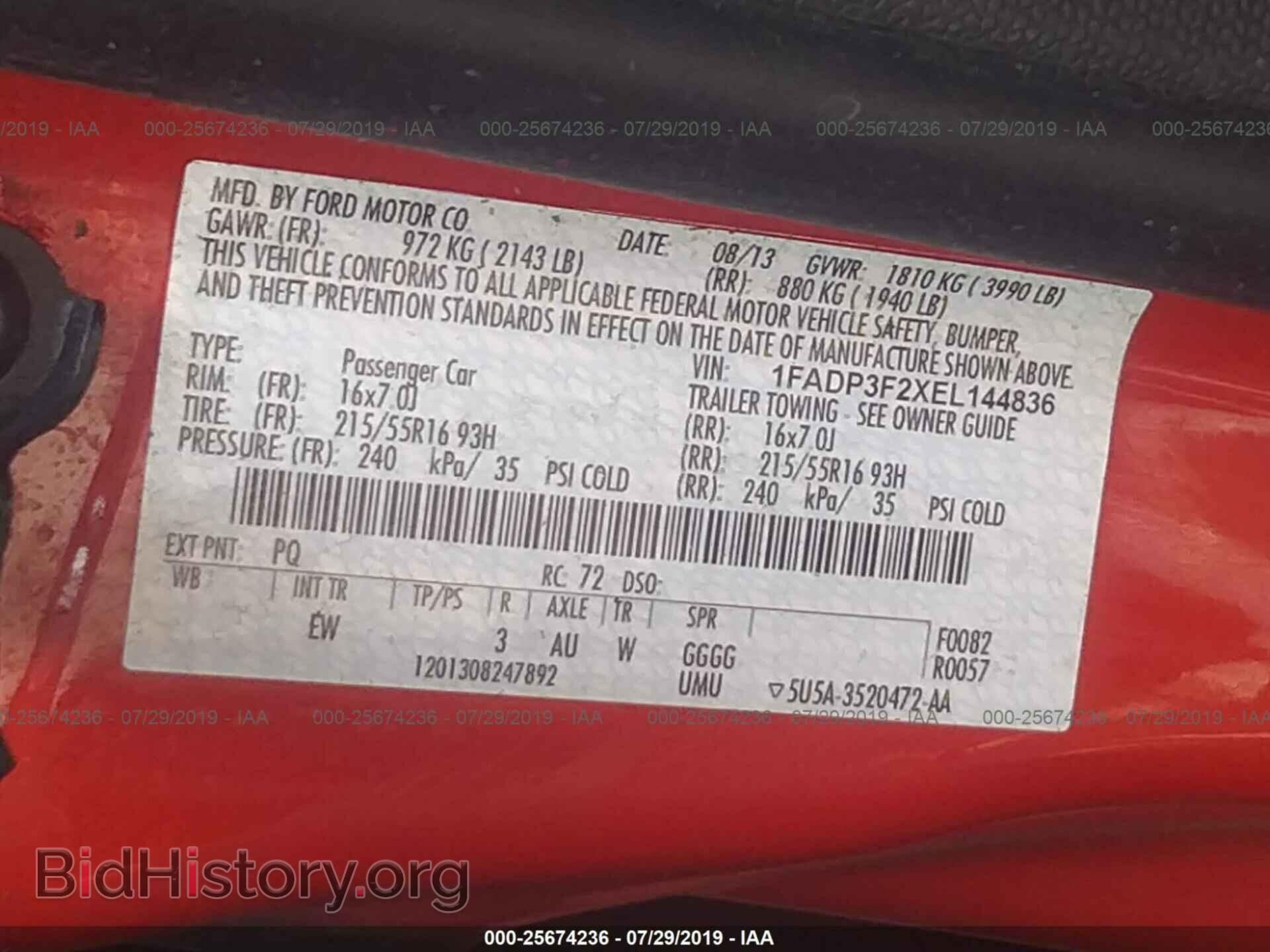 2014 FORD FOCUS - VIN: 1FADP3F2XEL144836 - Фото 9