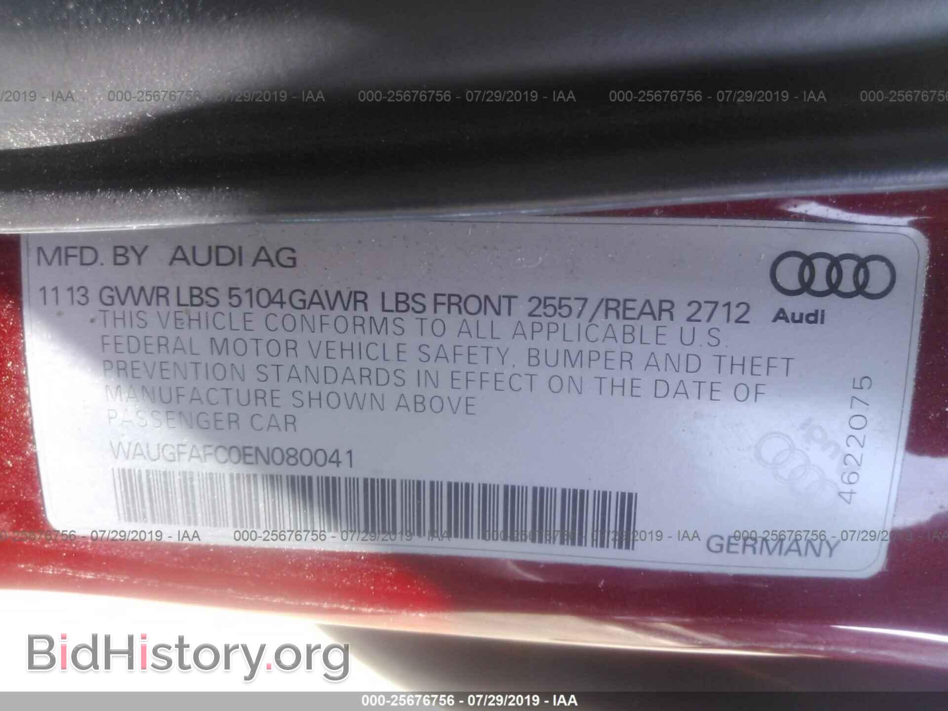 2014 AUDI A6 - VIN: WAUGFAFC0EN080041 - Photo 9