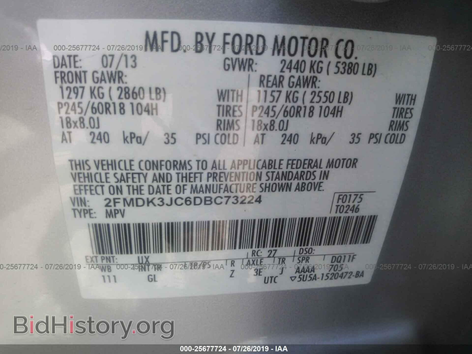 2013 FORD EDGE - VIN: 2FMDK3JC6DBC73224 - Photo 9