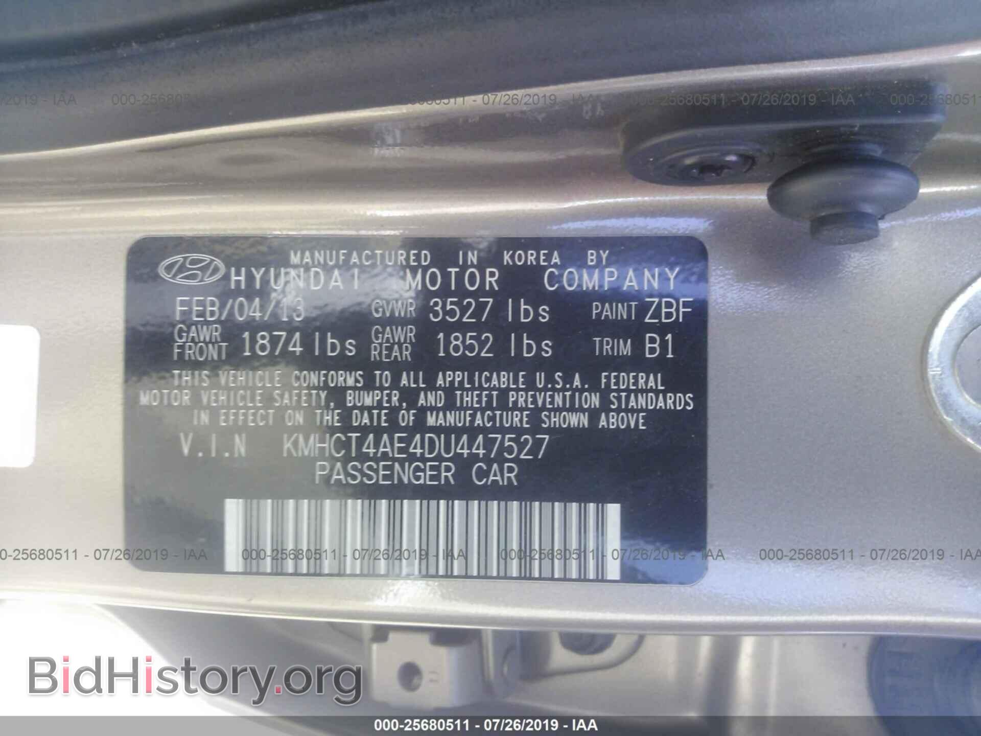 2013 HYUNDAI ACCENT - VIN: KMHCT4AE4DU447527 - Фото 9