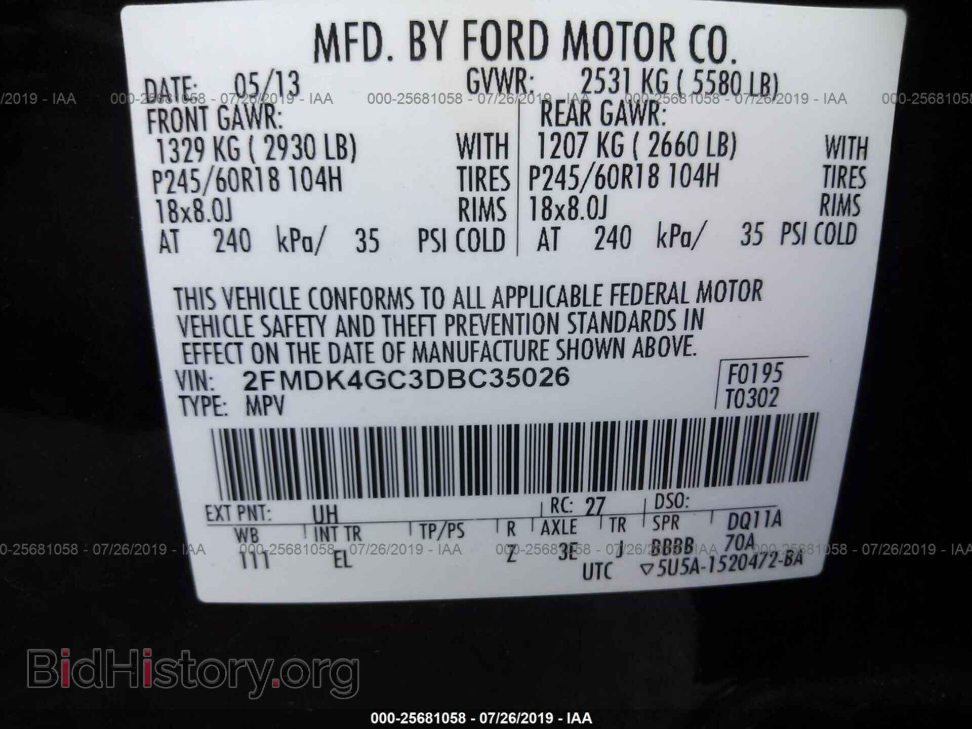 2013 FORD EDGE - VIN: 2FMDK4GC3DBC35026 - Photo 9