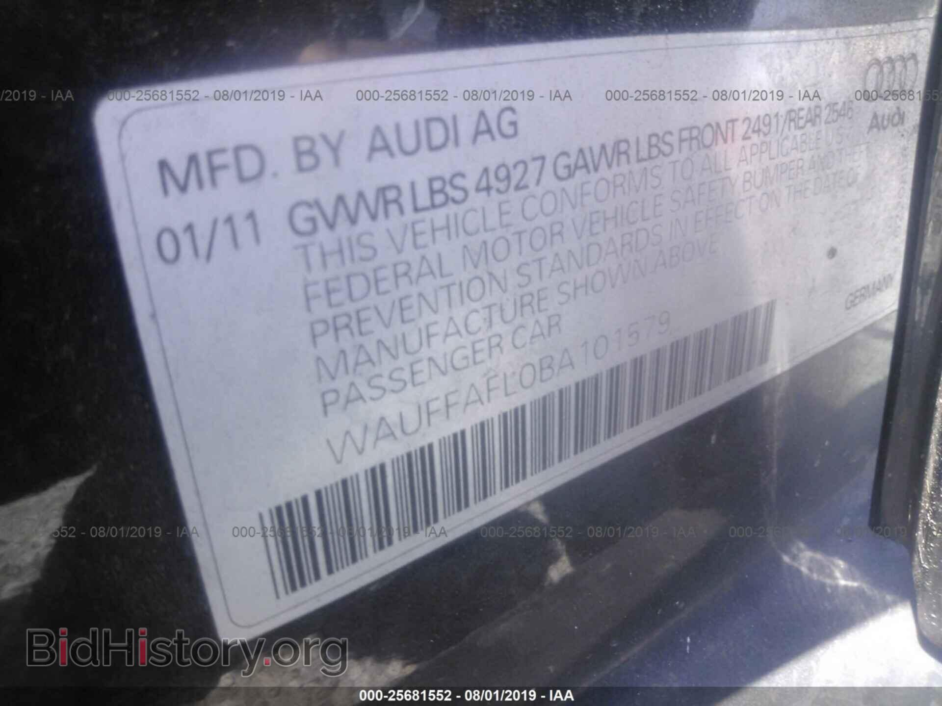 2011 AUDI A4 - VIN: WAUFFAFL0BA101579 - Photo 9