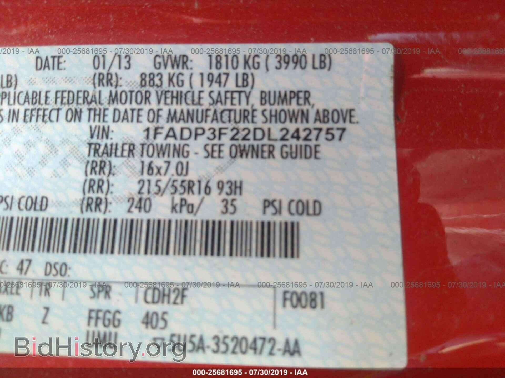 2013 FORD FOCUS - VIN: 1FADP3F22DL242757 - Фото 9
