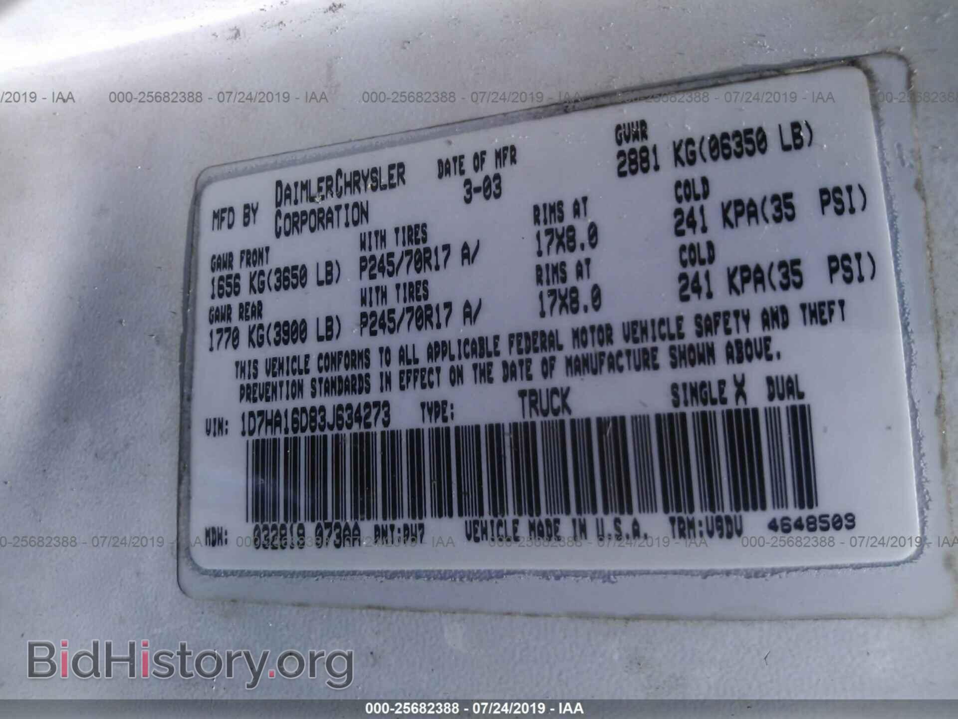 2003 DODGE RAM 1500 - VIN: 1D7HA16D83J634273 - Photo 9