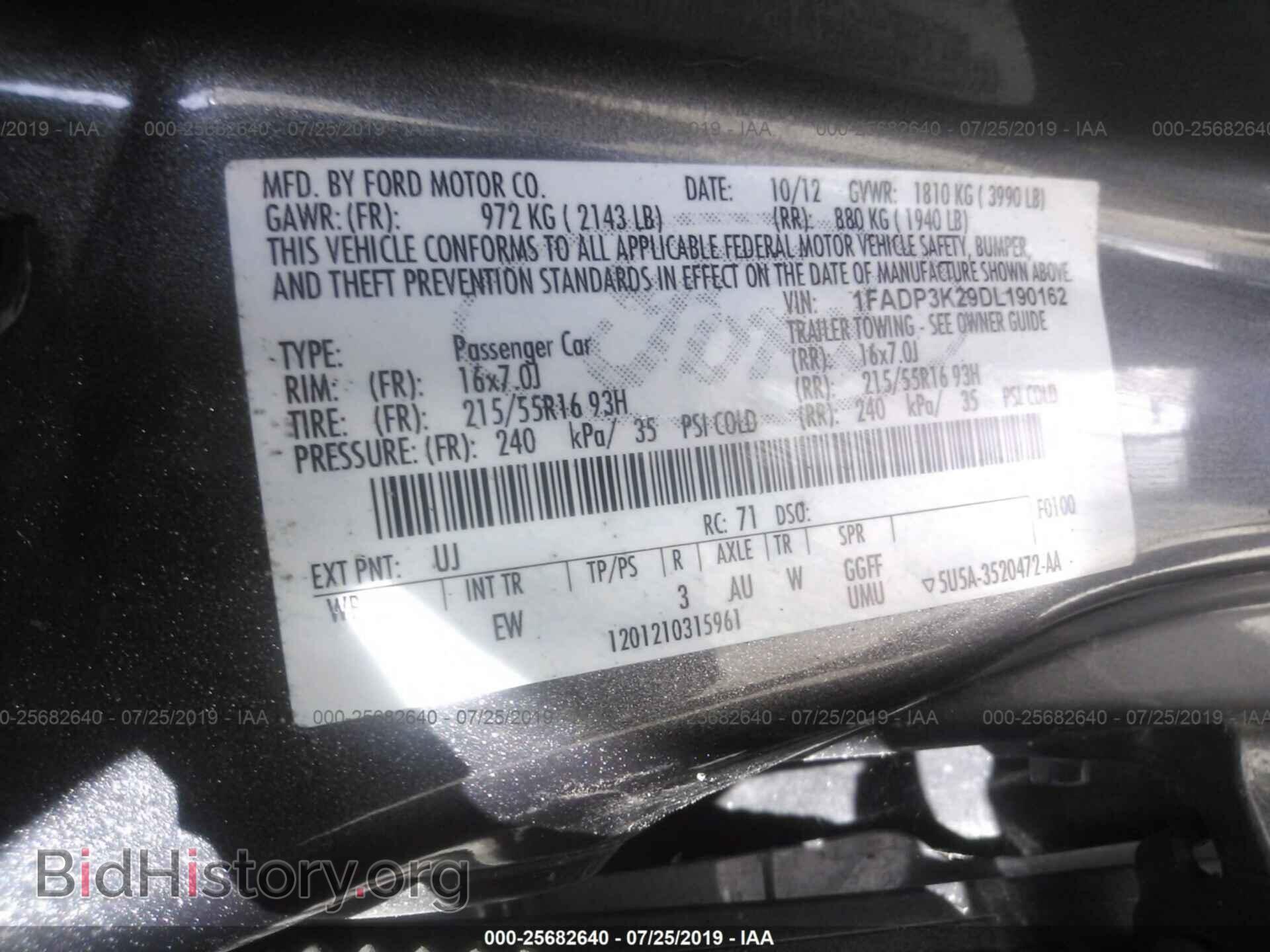 2013 FORD FOCUS - VIN: 1FADP3K29DL190162 - Фото 9
