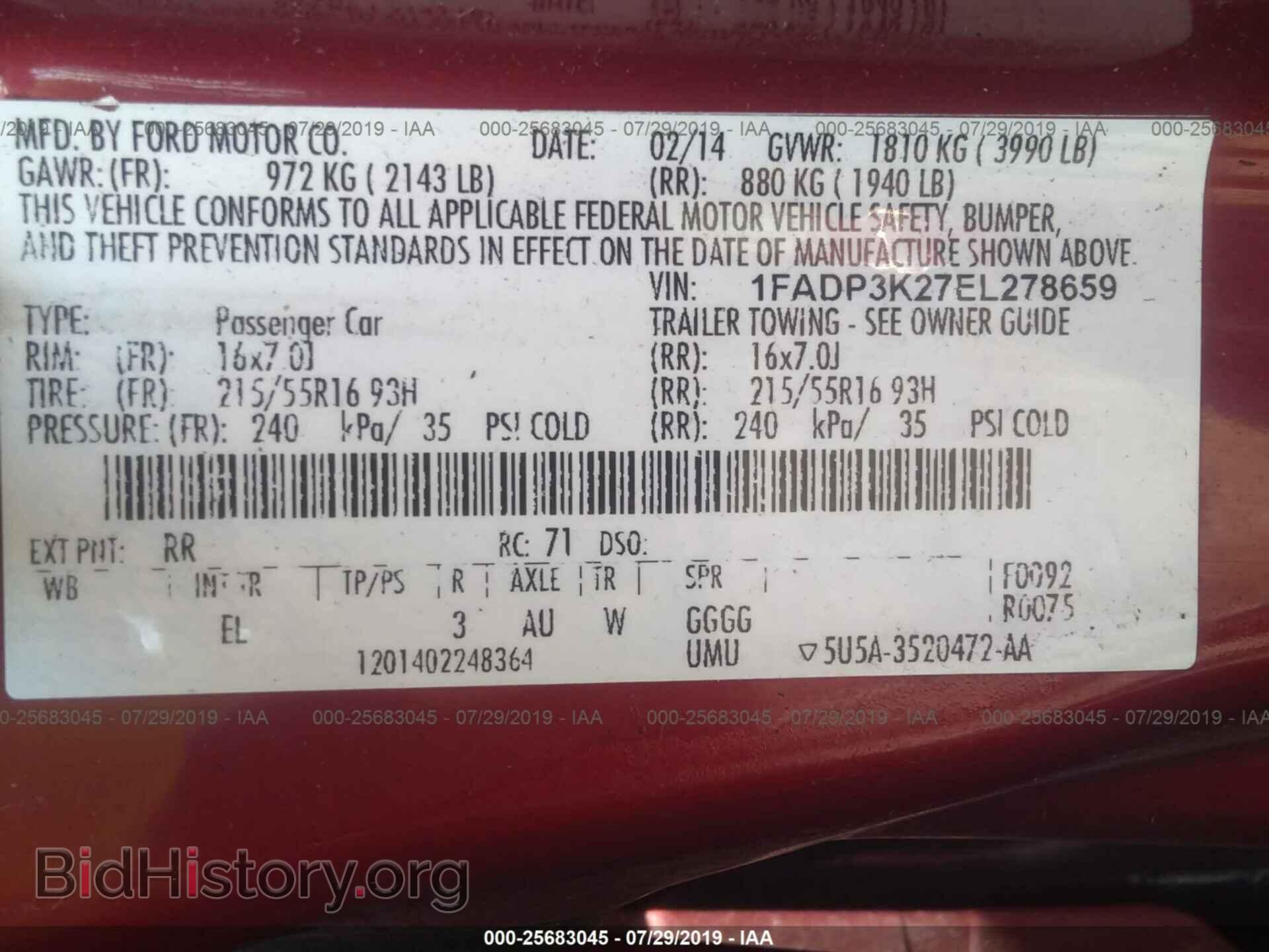 2014 FORD FOCUS - VIN: 1FADP3K27EL278659 - Photo 9