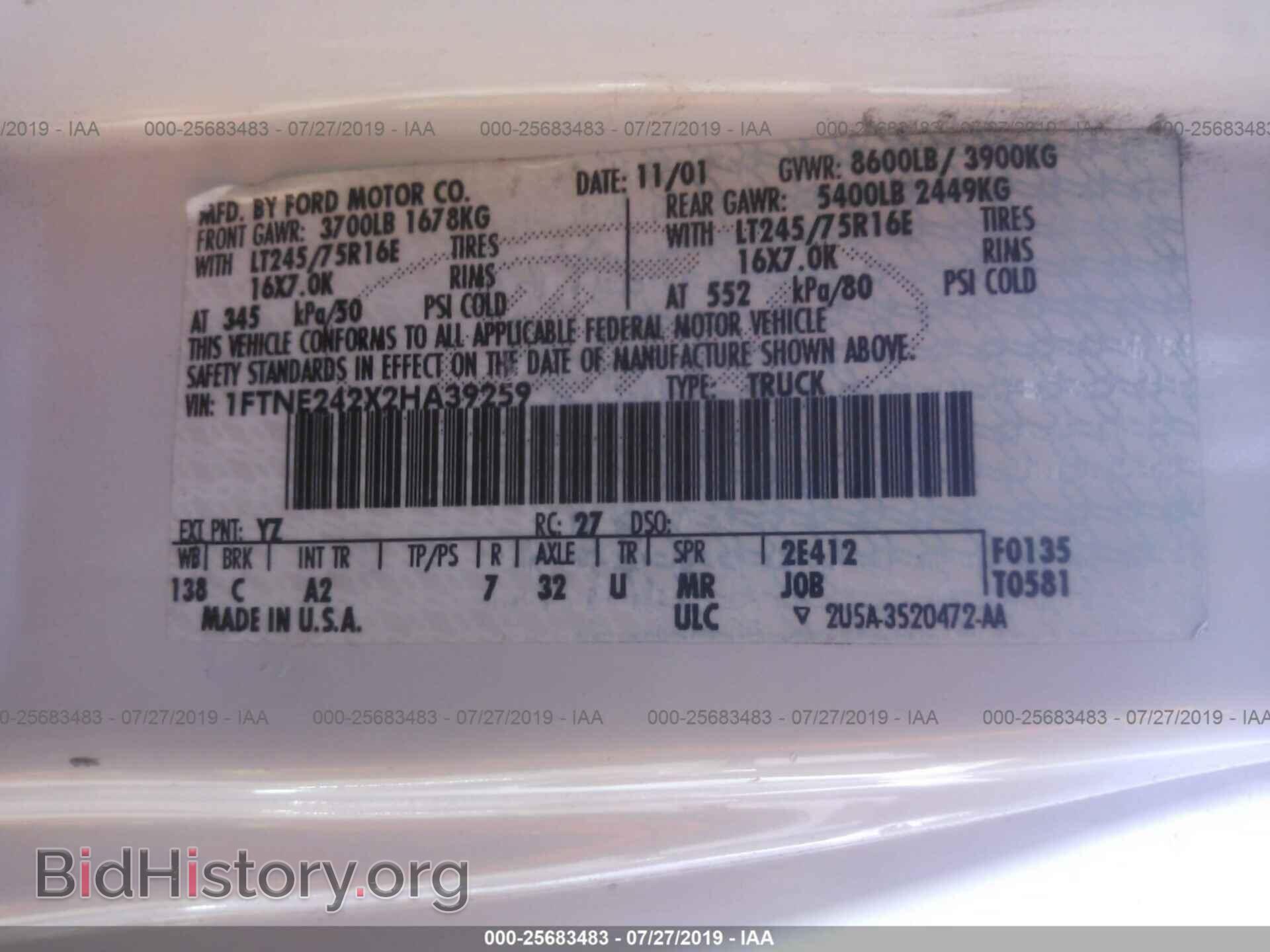 2002 FORD ECONOLINE - VIN: 1FTNE242X2HA39259 - Photo 9