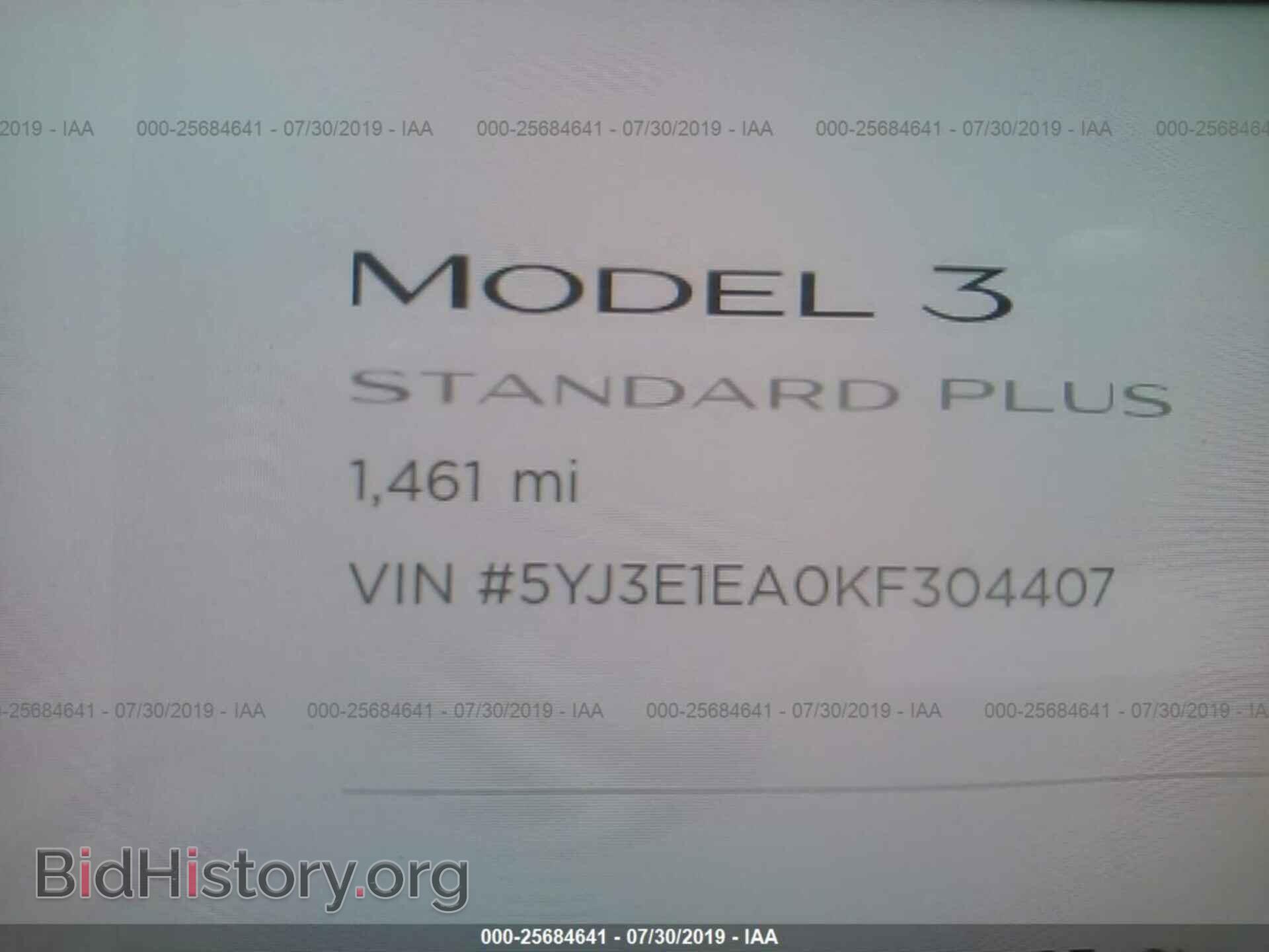 2019 TESLA MODEL 3 - VIN: 5YJ3E1EA0KF304407 - Photo 7
