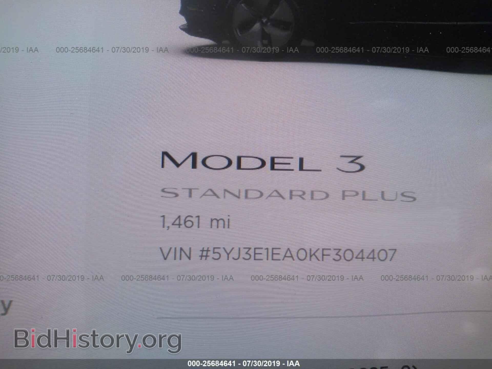 2019 TESLA MODEL 3 - VIN: 5YJ3E1EA0KF304407 - Photo 9