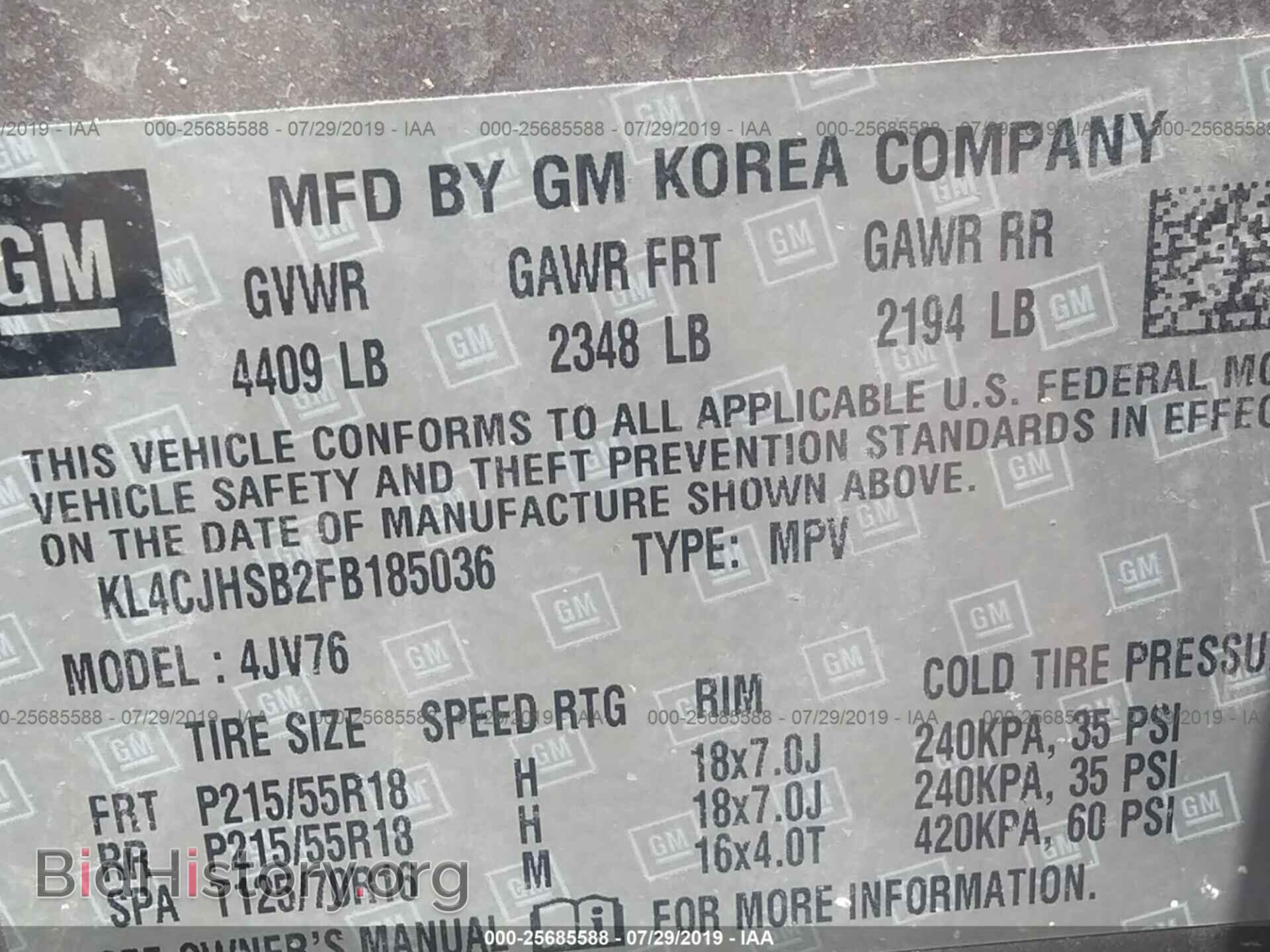 2015 BUICK ENCORE - VIN: KL4CJHSB2FB185036 - Photo 9