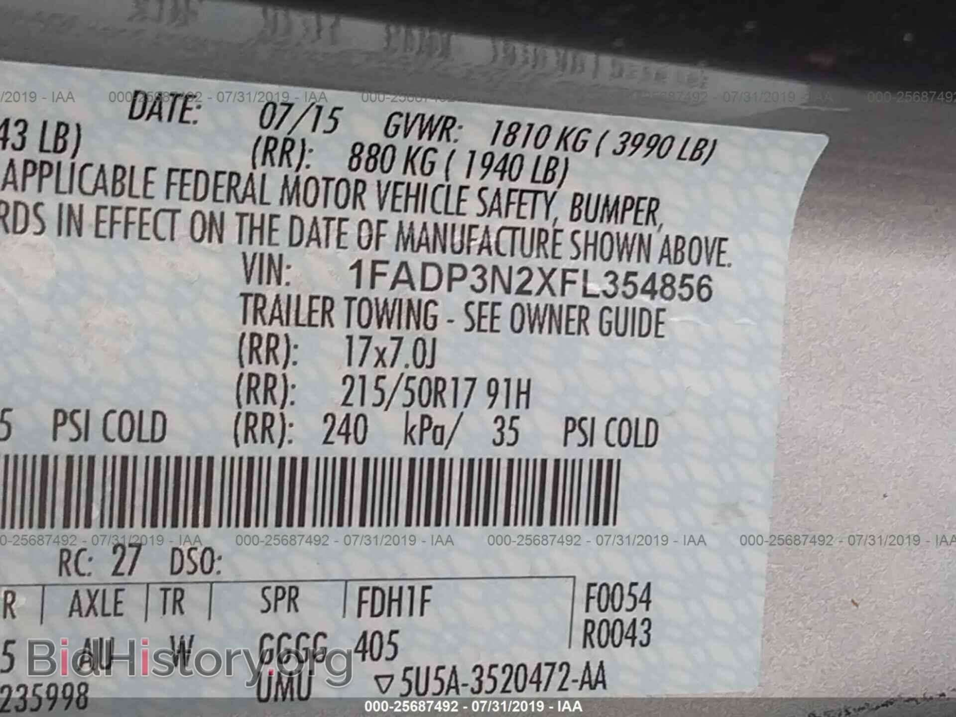 2015 FORD FOCUS - VIN: 1FADP3N2XFL354856 - Photo 9