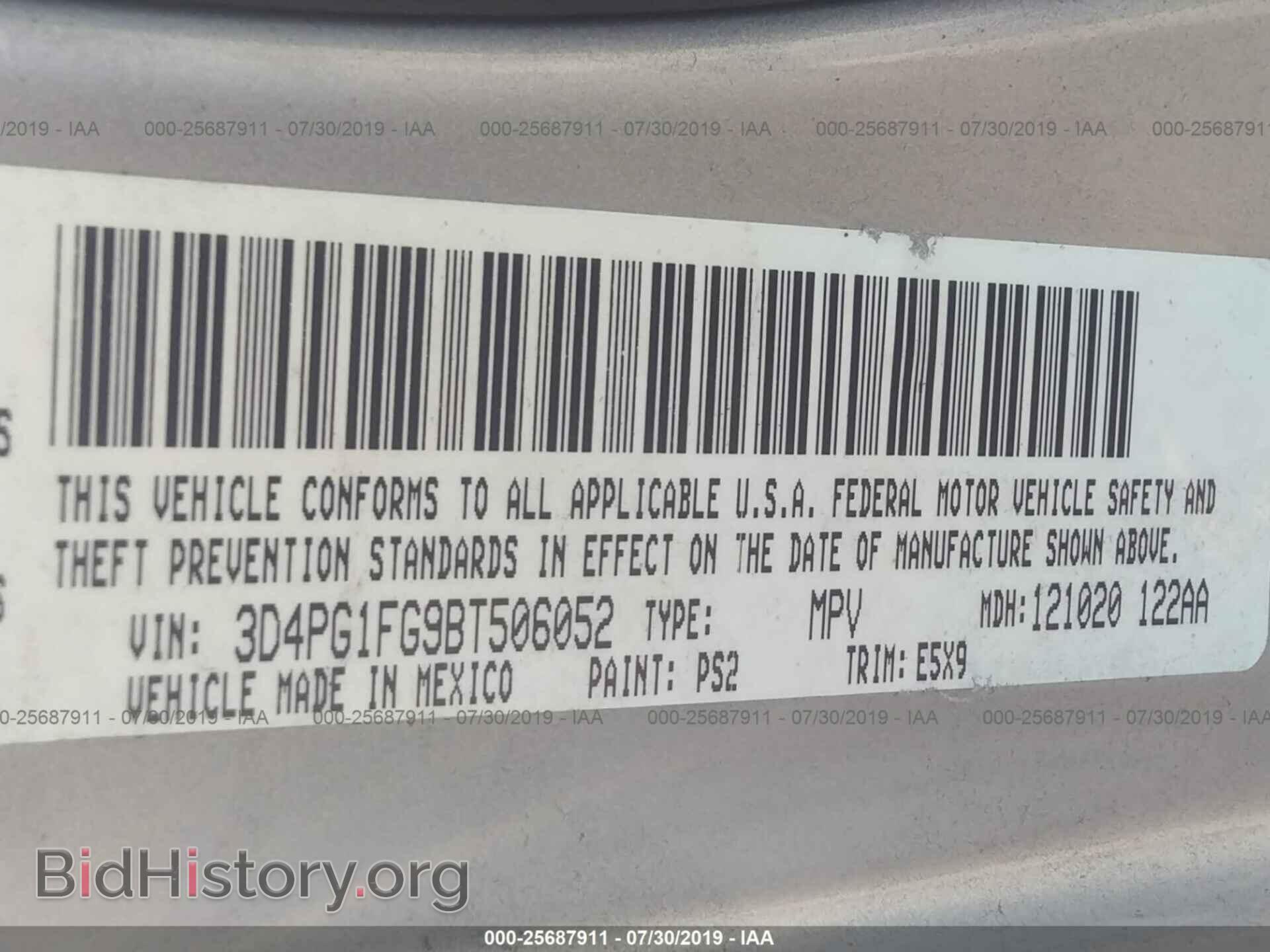 2011 DODGE JOURNEY - VIN: 3D4PG1FG9BT506052 - Фото 9