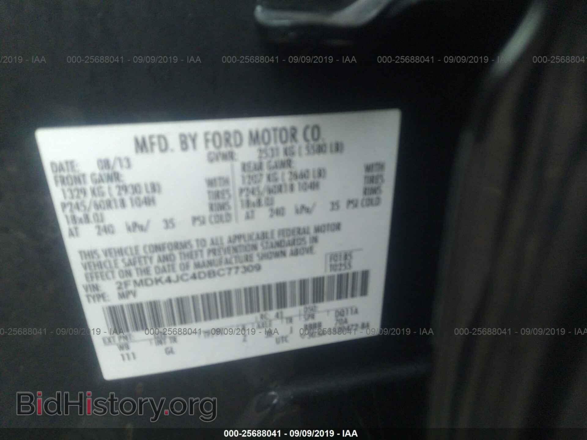 2013 FORD EDGE - VIN: 2FMDK4JC4DBC77309 - Photo 9