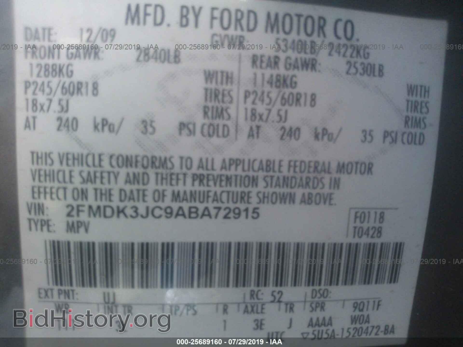 2010 FORD EDGE - VIN: 2FMDK3JC9ABA72915 - Photo 9