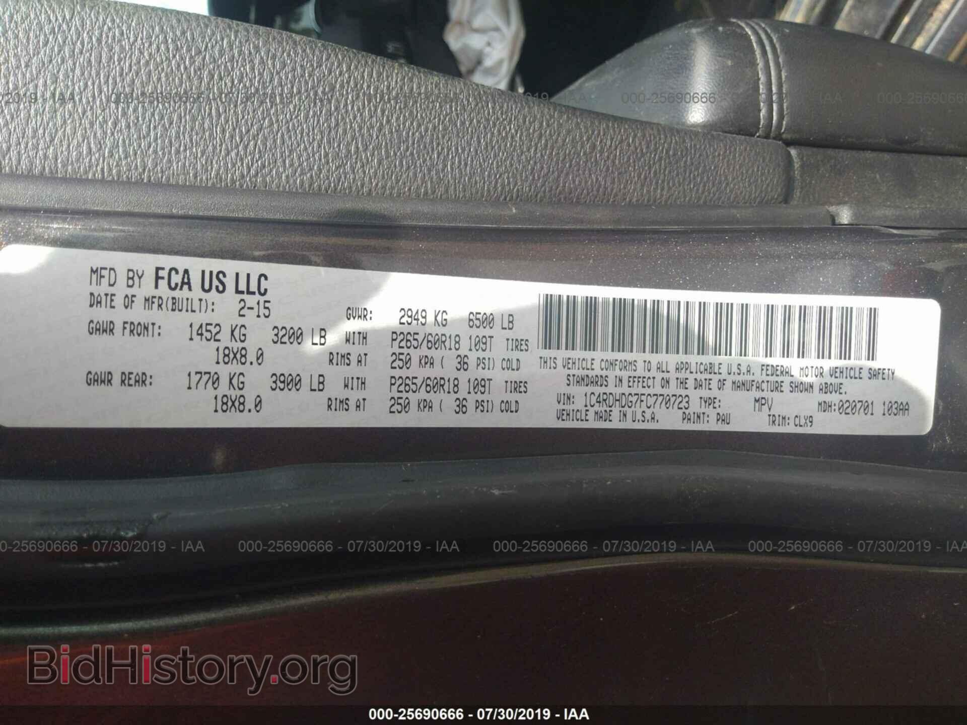 2015 DODGE DURANGO - VIN: 1C4RDHDG7FC770723 - Фото 9