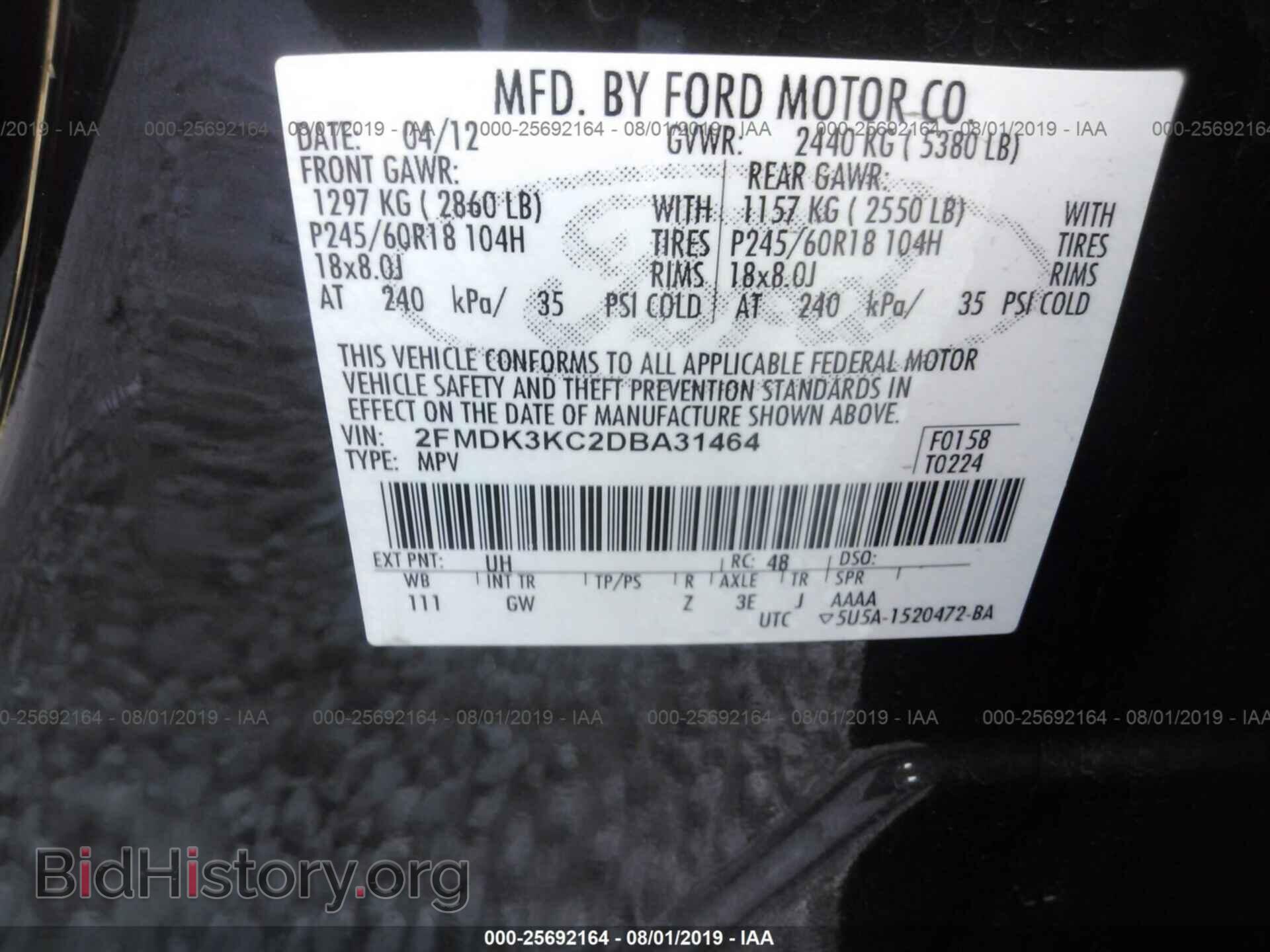 2013 FORD EDGE - VIN: 2FMDK3KC2DBA31464 - Photo 9