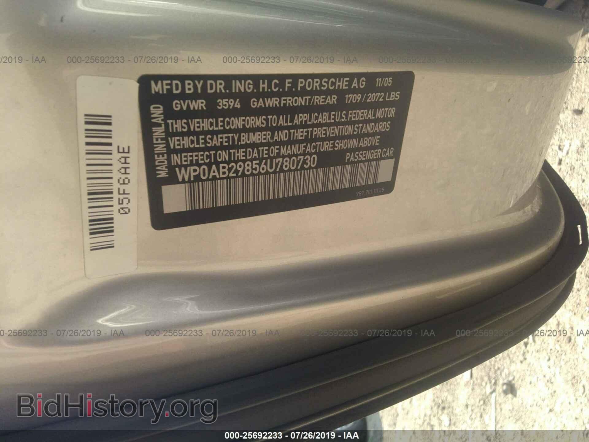 2006 PORSCHE CAYMAN - VIN: WP0AB29856U780730 - Фото 9