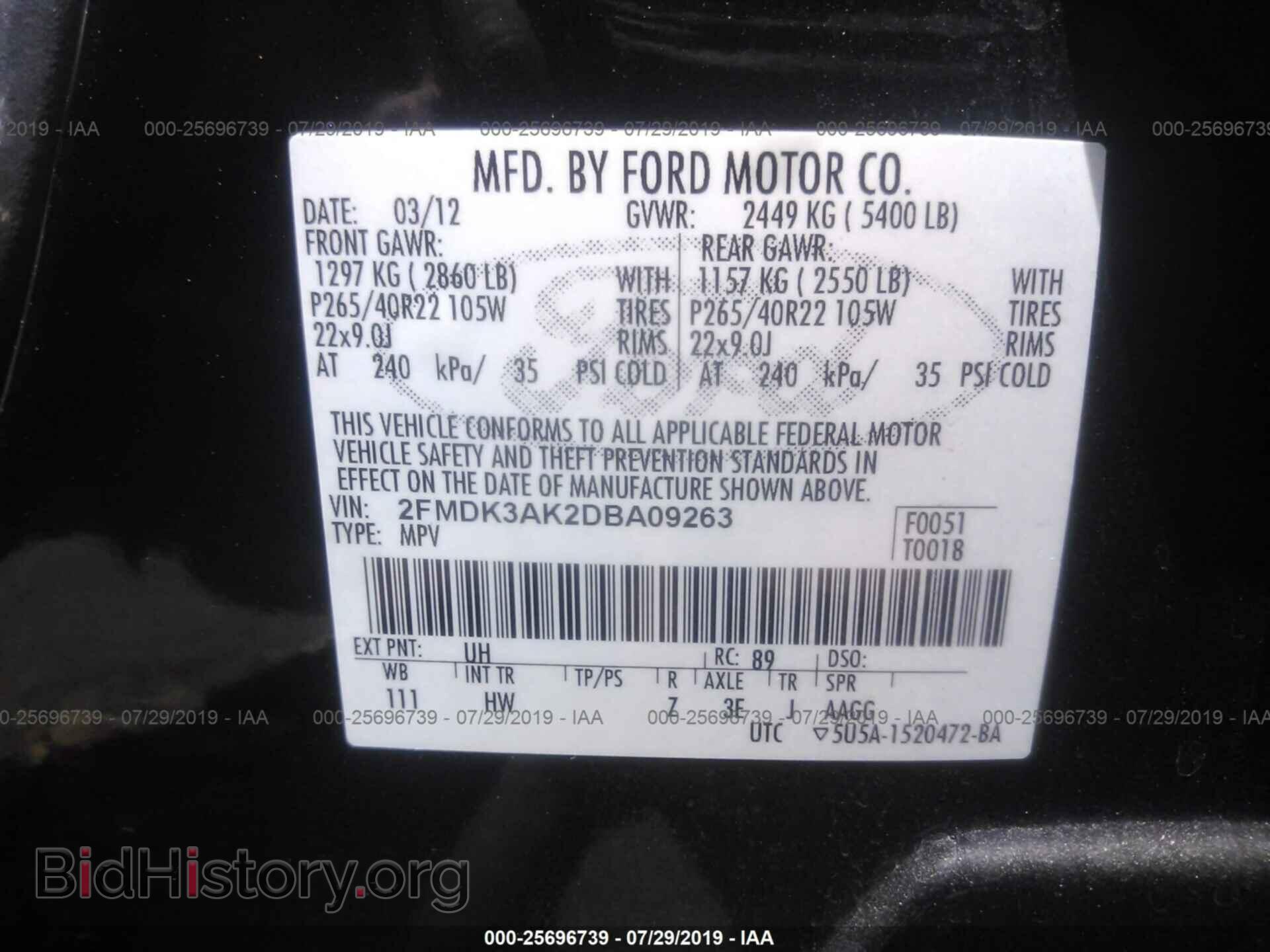 2013 FORD EDGE - VIN: 2FMDK3AK2DBA09263 - Photo 9