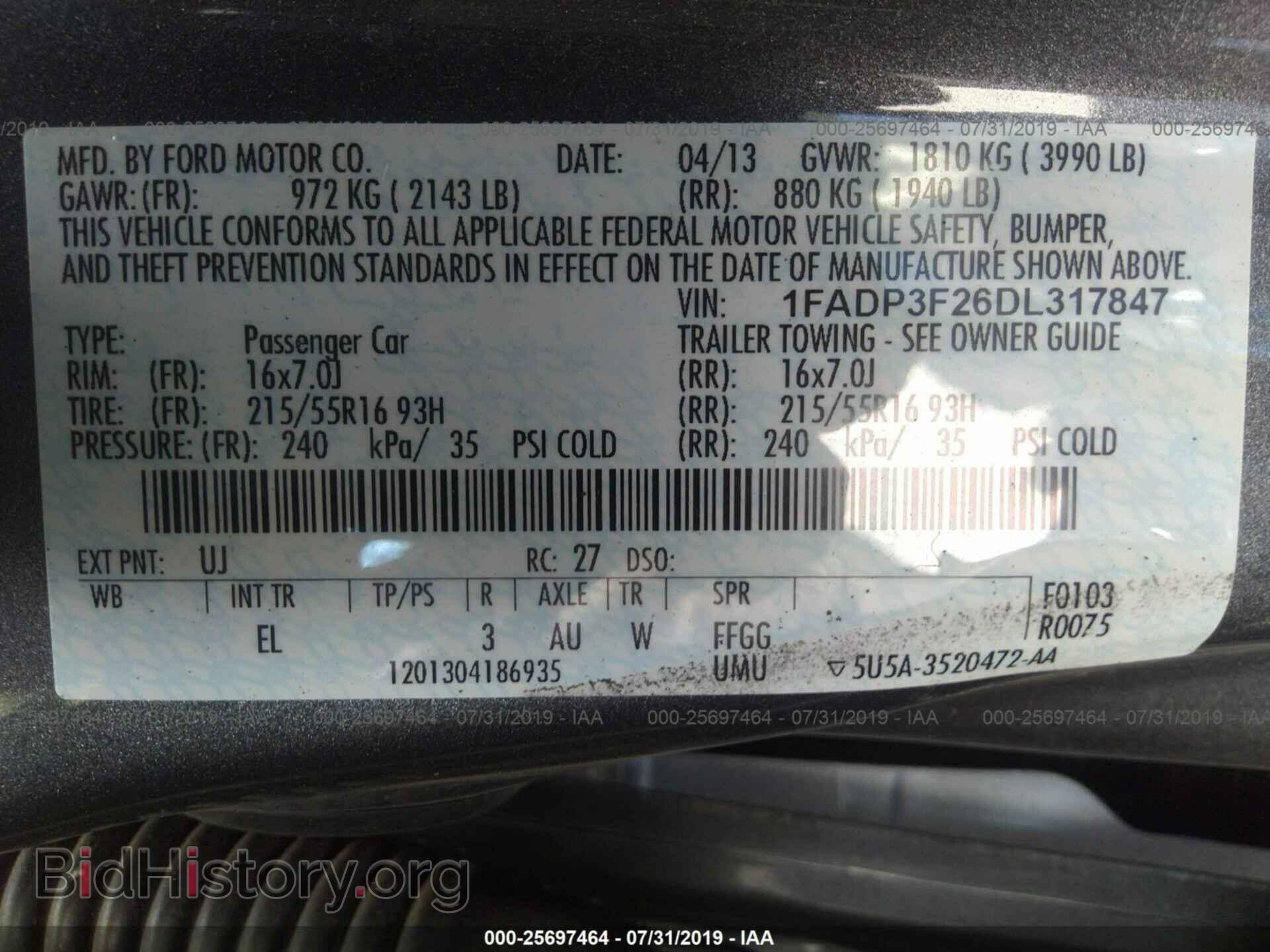 2013 FORD FOCUS - VIN: 1FADP3F26DL317847 - Фото 9