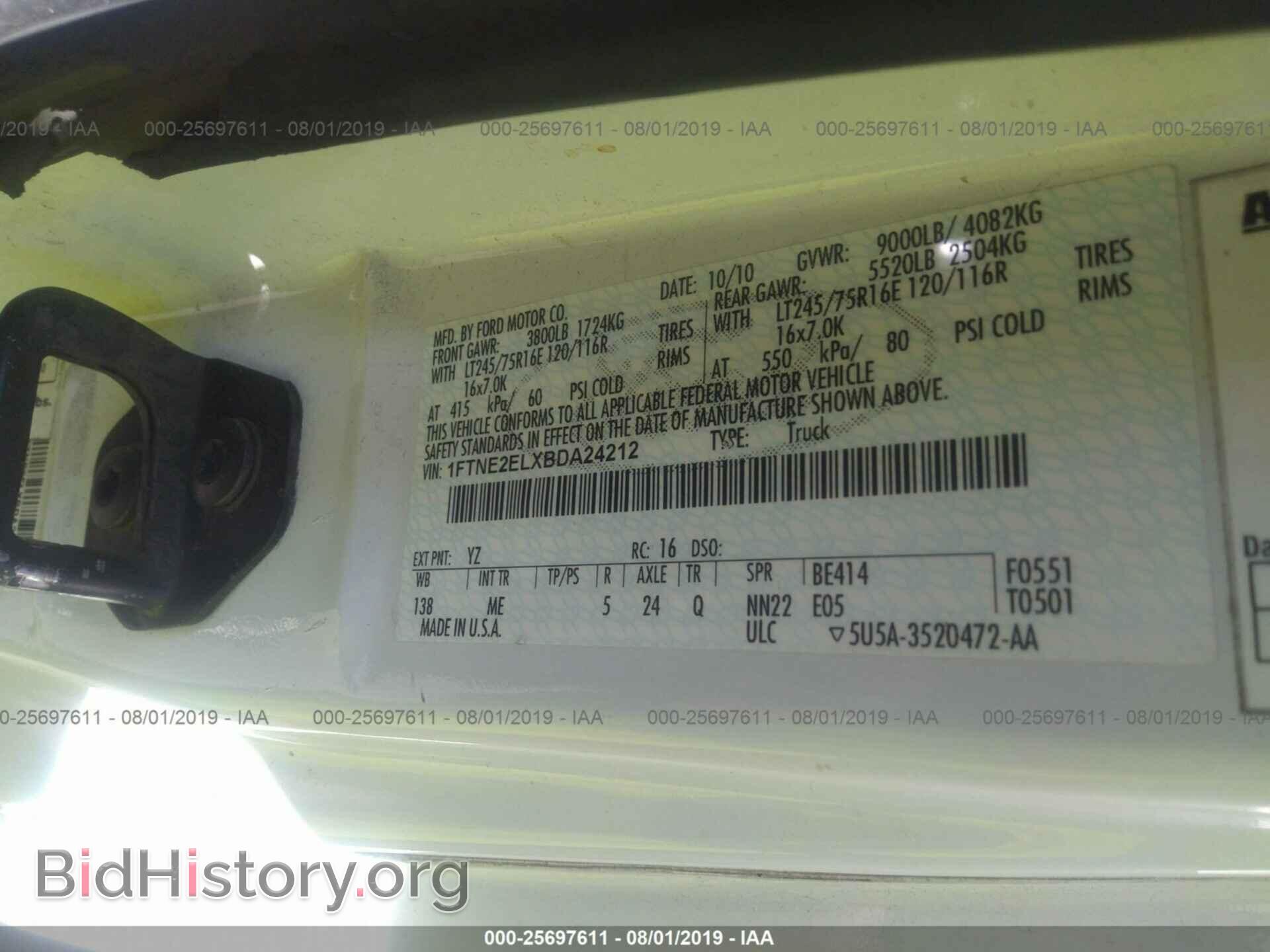 2011 FORD ECONOLINE - VIN: 1FTNE2ELXBDA24212 - Photo 9