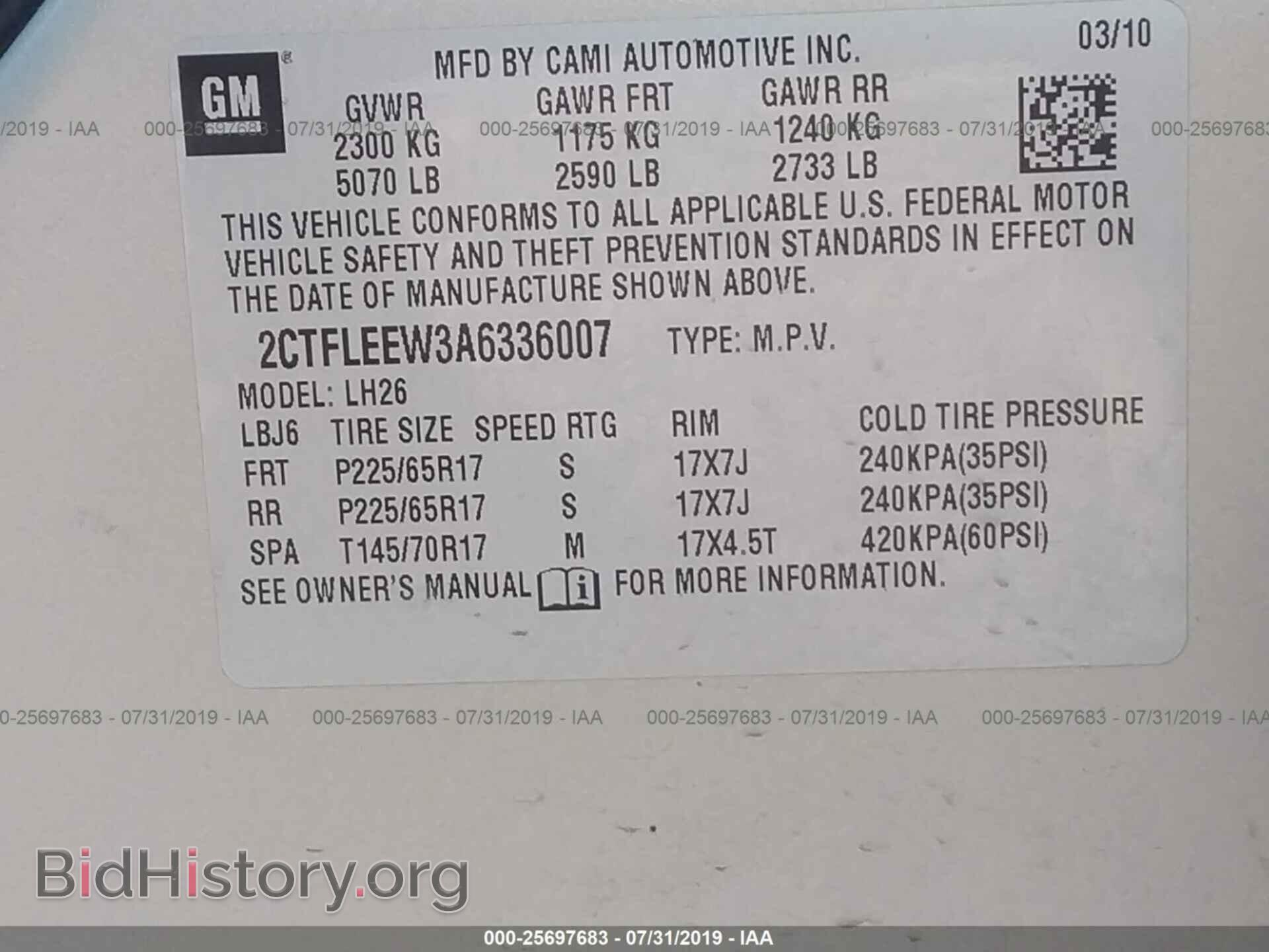 2010 GMC TERRAIN - VIN: 2CTFLEEW3A6336007 - Photo 9