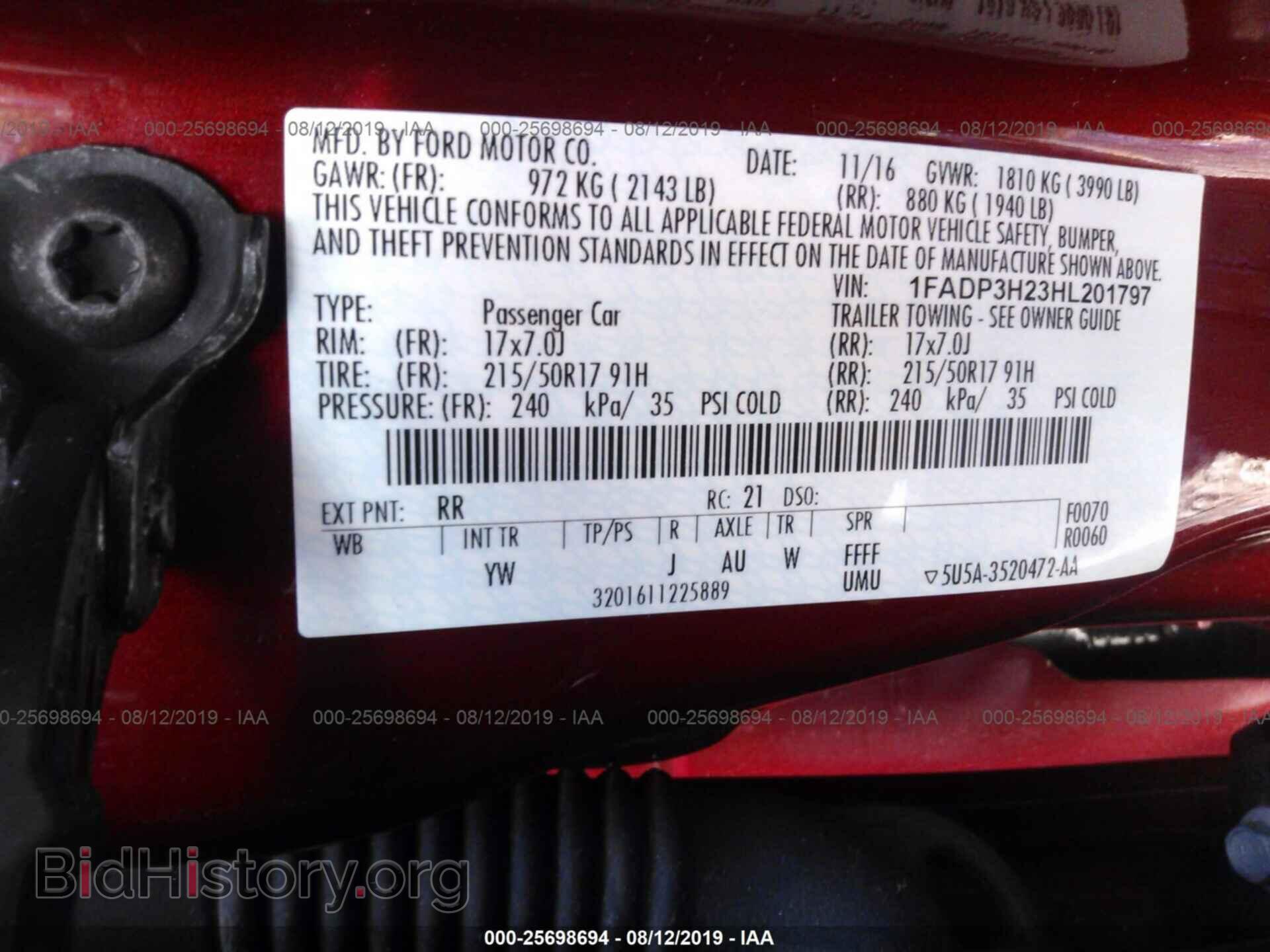 2017 FORD FOCUS - VIN: 1FADP3H23HL201797 - Фото 9