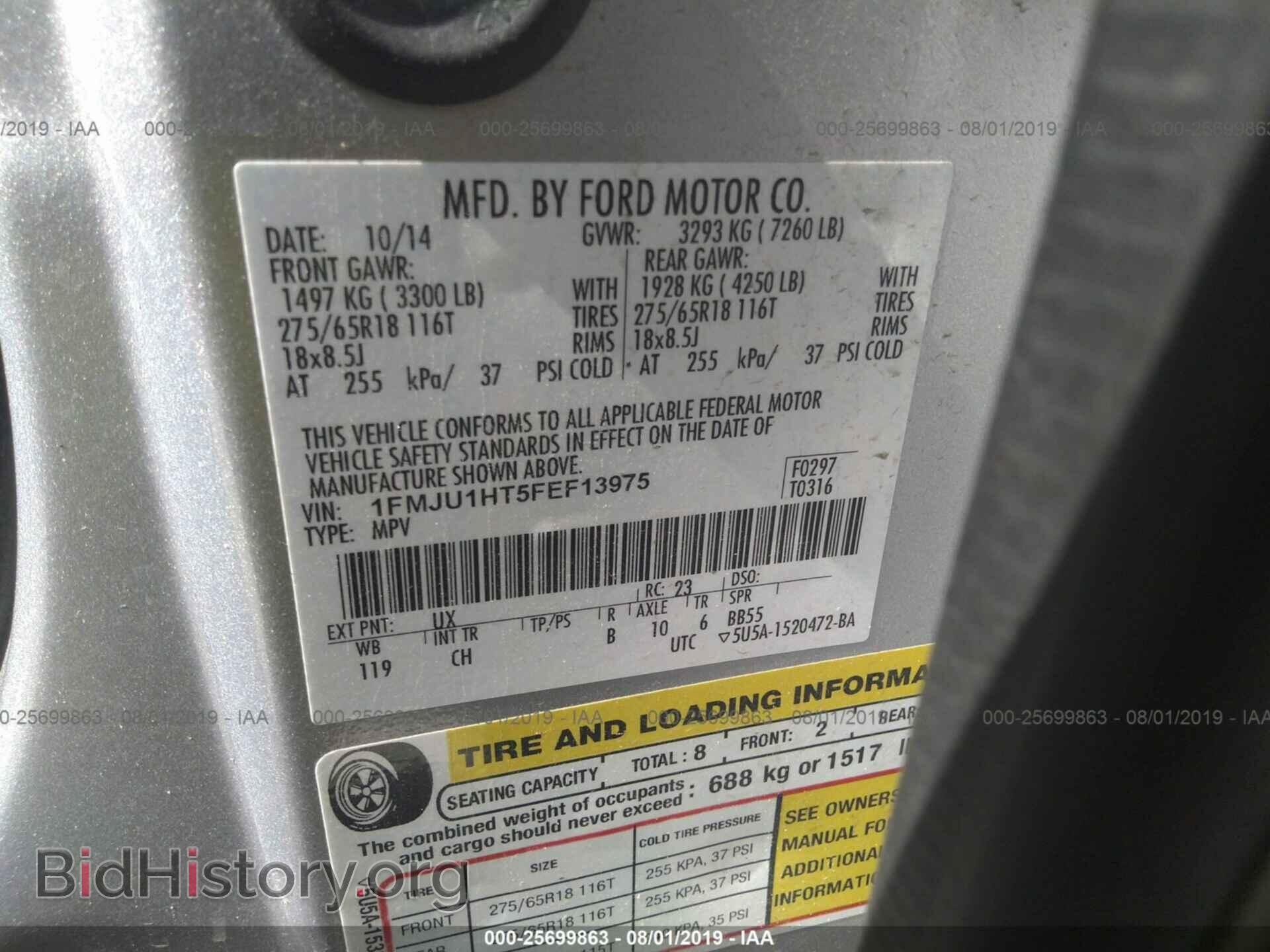 2015 FORD EXPEDITION - VIN: 1FMJU1HT5FEF13975 - Фото 9