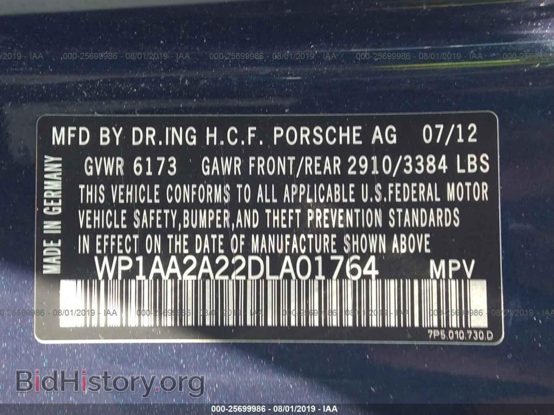 2013 PORSCHE CAYENNE - VIN: WP1AA2A22DLA01764 - Photo 9