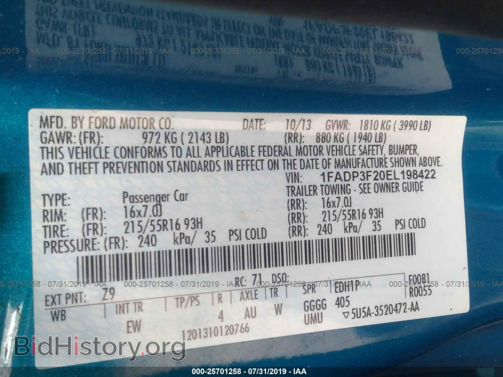 2014 FORD FOCUS - VIN: 1FADP3F20EL198422 - Photo 9