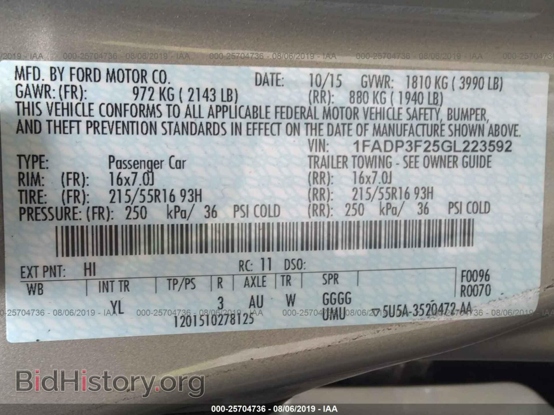 2016 FORD FOCUS - VIN: 1FADP3F25GL223592 - Photo 9