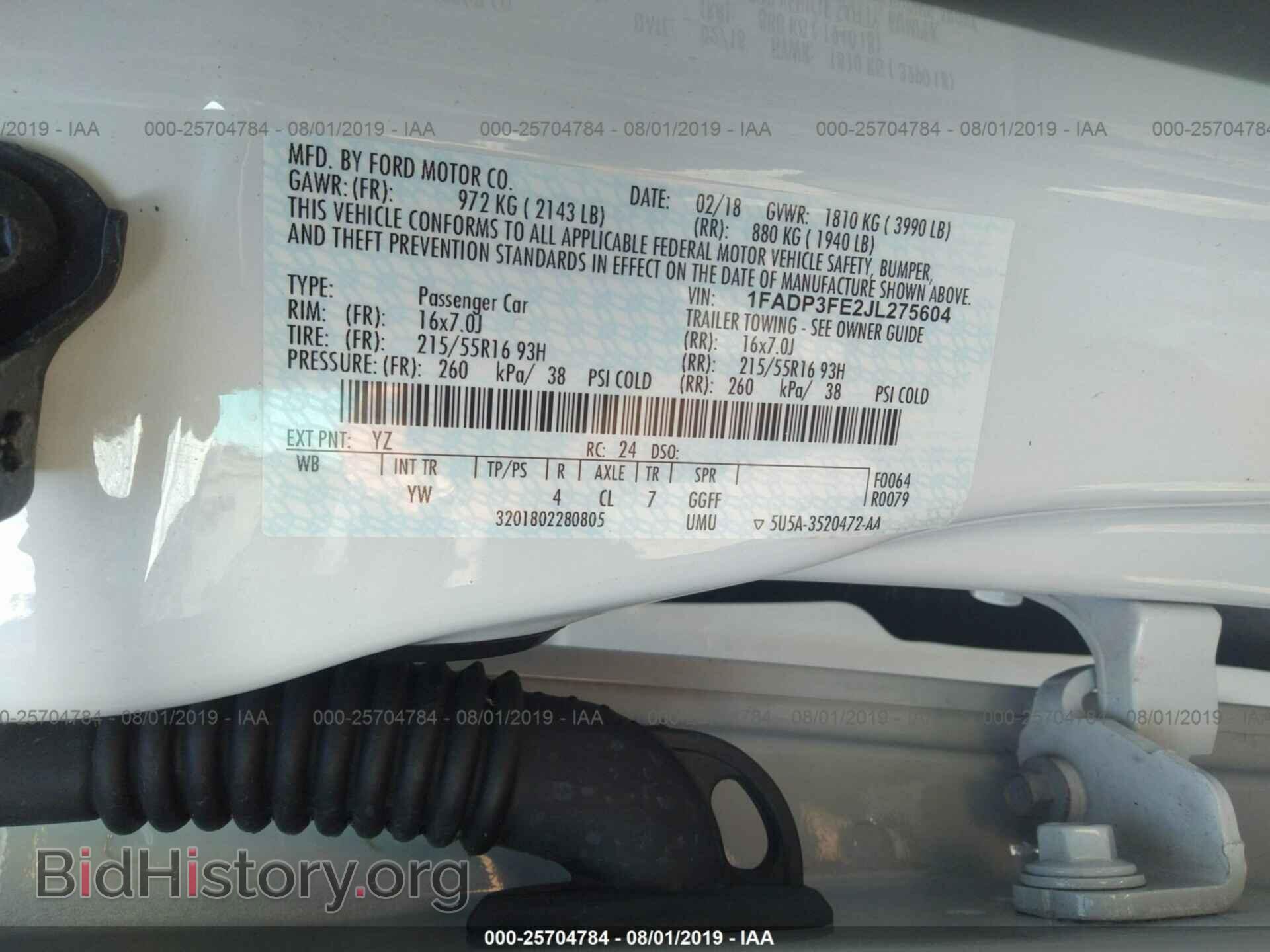 2018 FORD FOCUS - VIN: 1FADP3FE2JL275604 - Фото 9