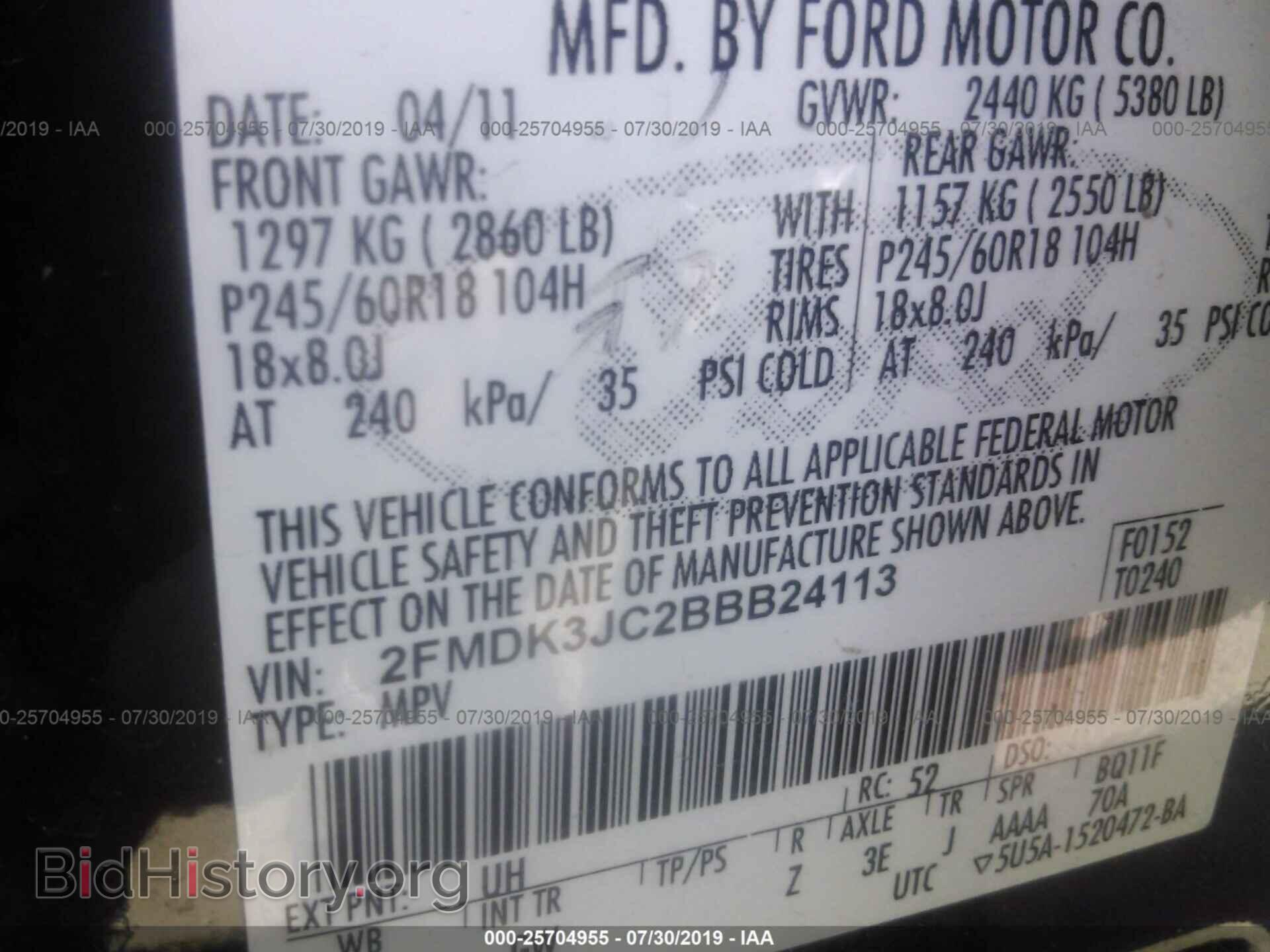 2011 FORD EDGE - VIN: 2FMDK3JC2BBB24113 - Photo 9