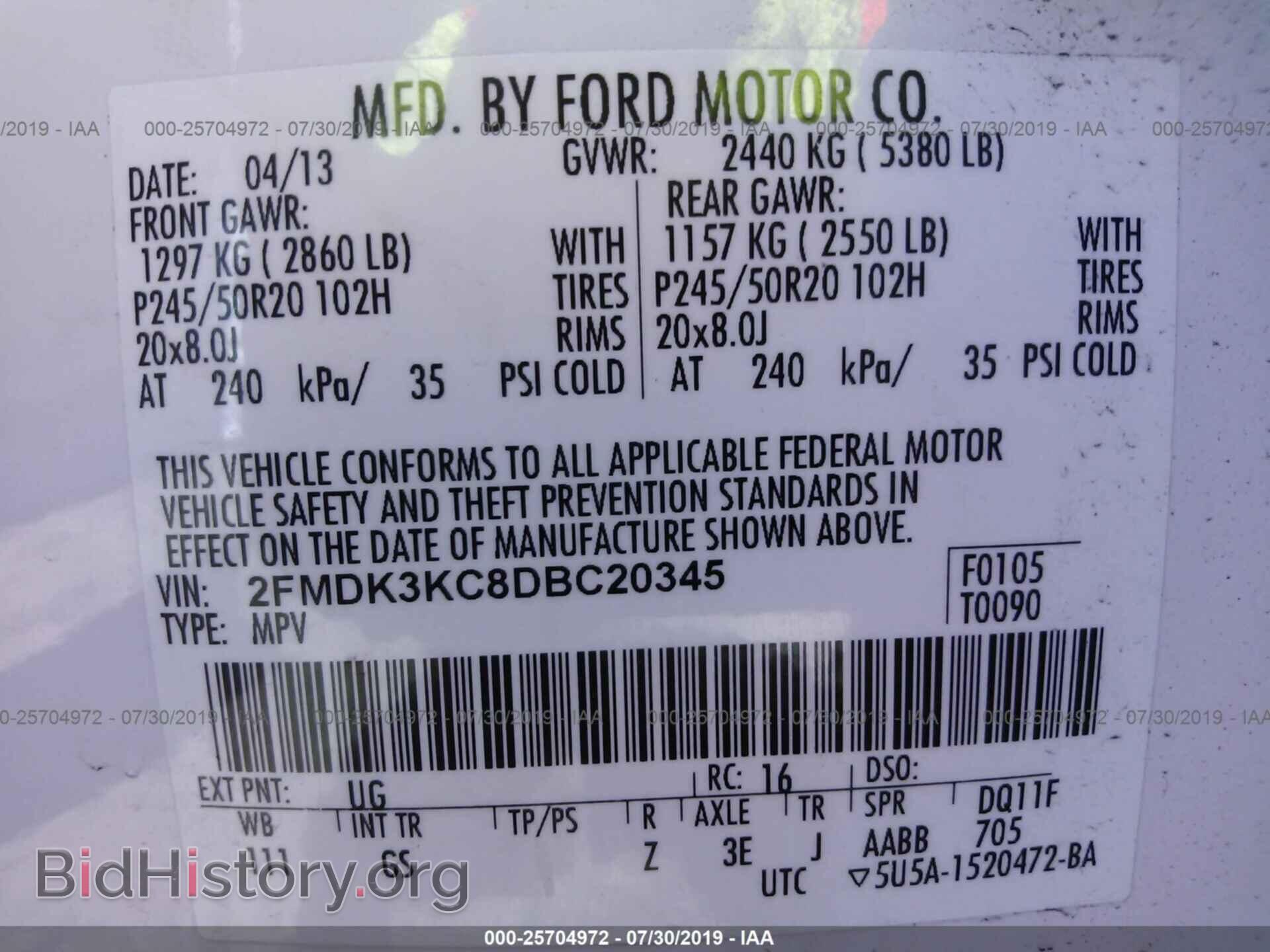 2013 FORD EDGE - VIN: 2FMDK3KC8DBC20345 - Photo 9