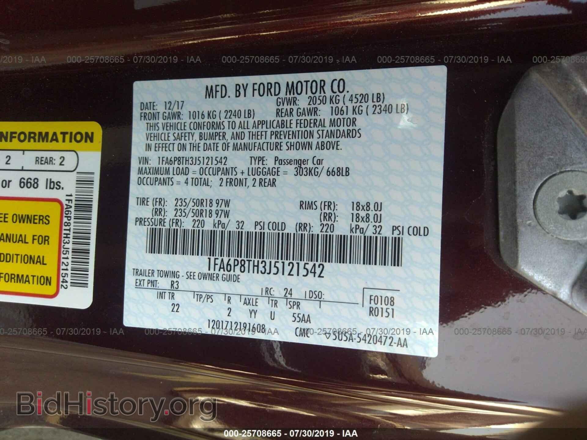 2018 FORD MUSTANG - VIN: 1FA6P8TH3J5121542 - Фото 9