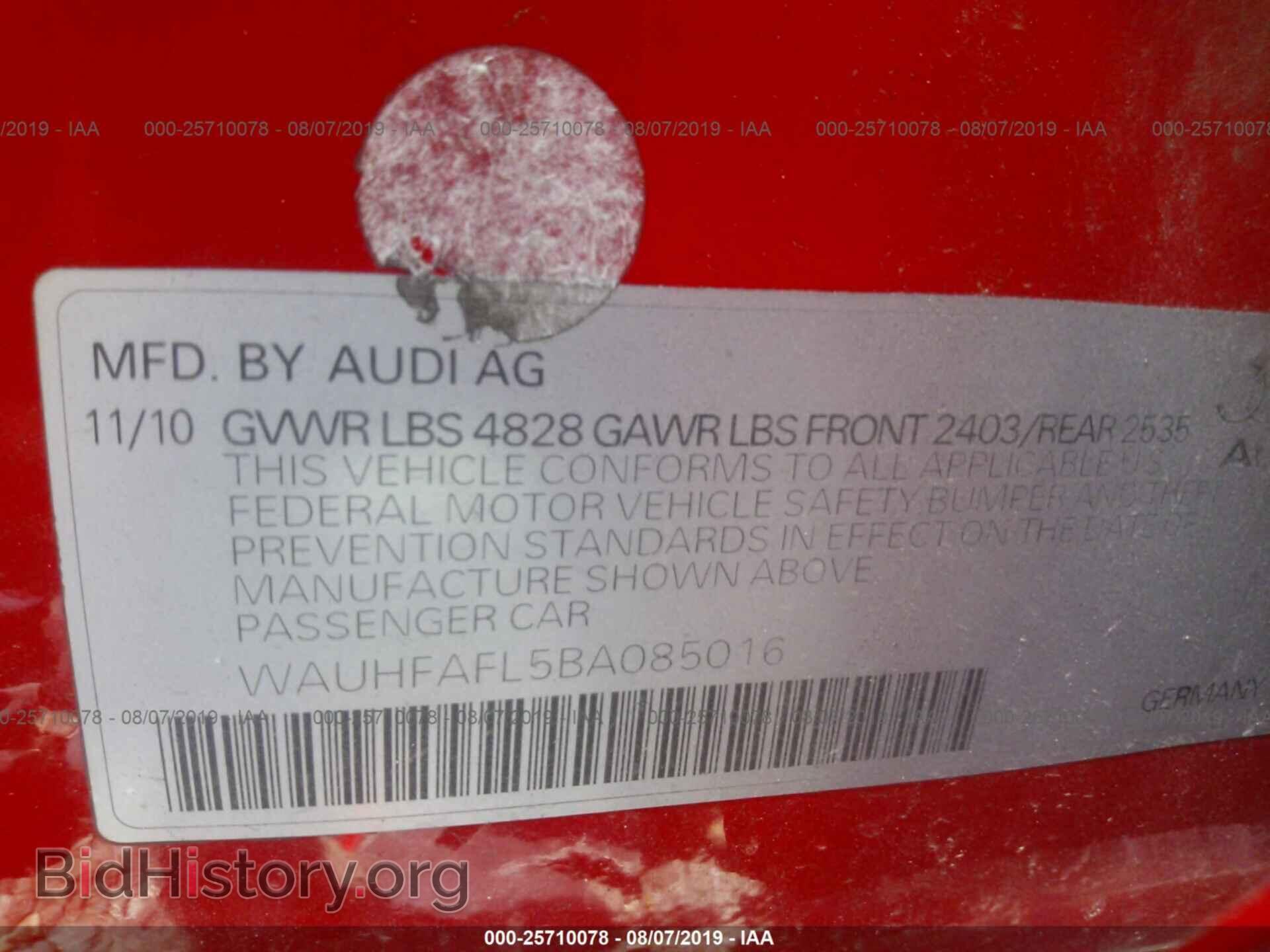 2011 AUDI A4 - VIN: WAUHFAFL5BA085016 - Photo 9
