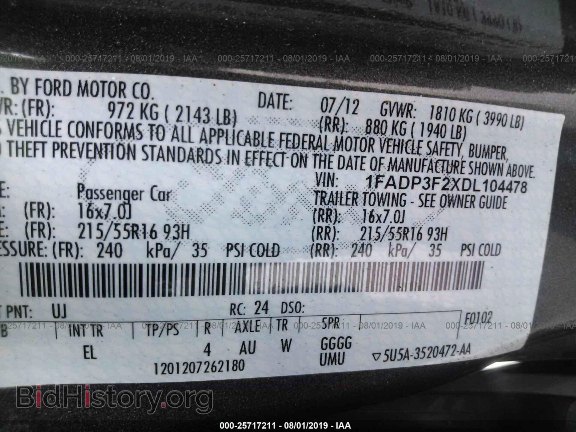 2013 FORD FOCUS - VIN: 1FADP3F2XDL104478 - Фото 9
