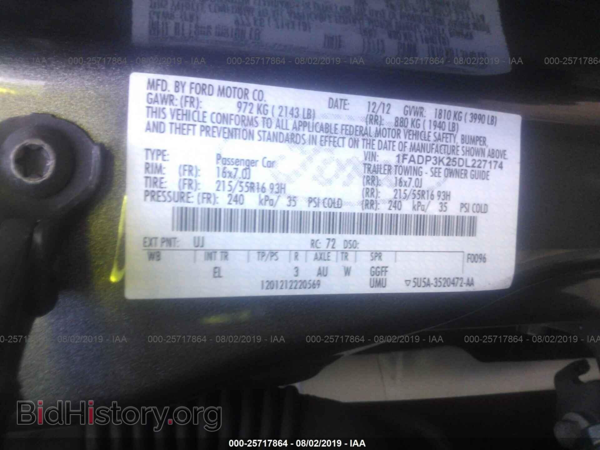 2013 FORD FOCUS - VIN: 1FADP3K25DL227174 - Фото 9
