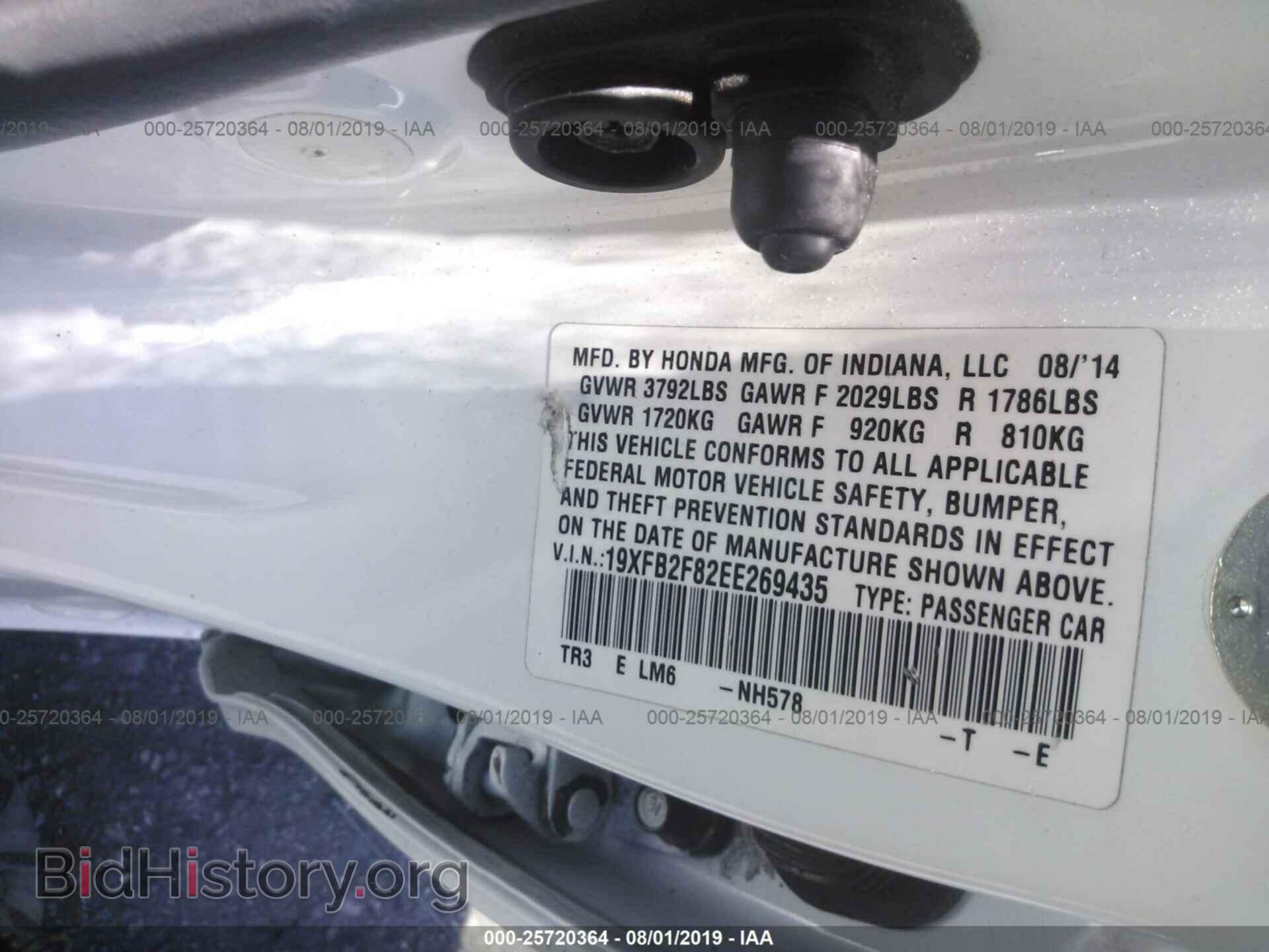 2014 HONDA CIVIC - VIN: 19XFB2F82EE269435 - Фото 9