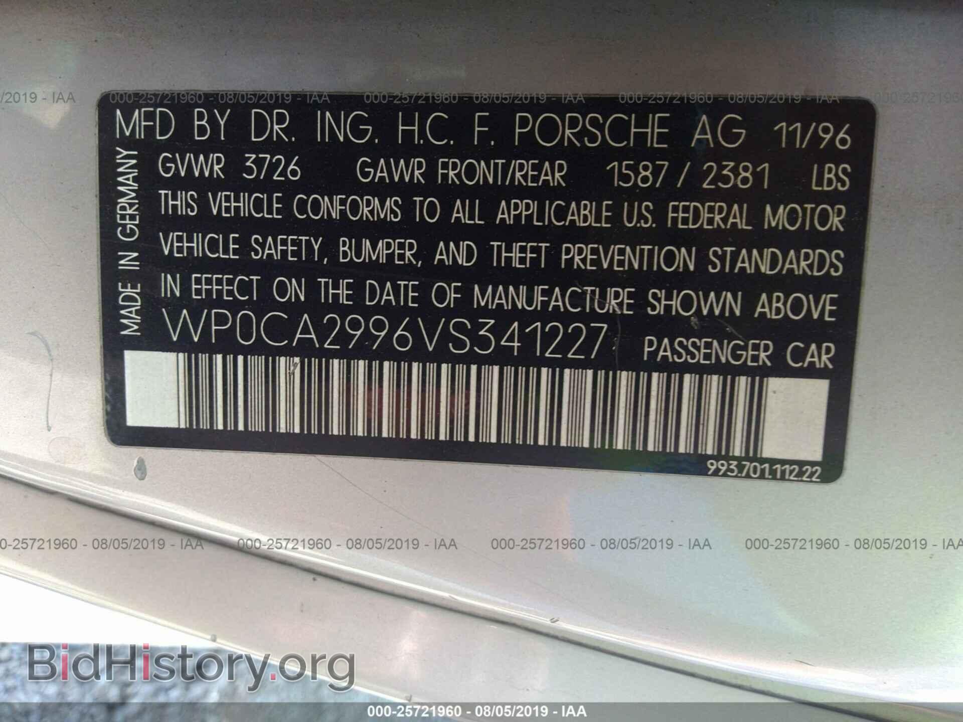 1997 PORSCHE 911 - VIN: WP0CA2996VS341227 - Фото 9