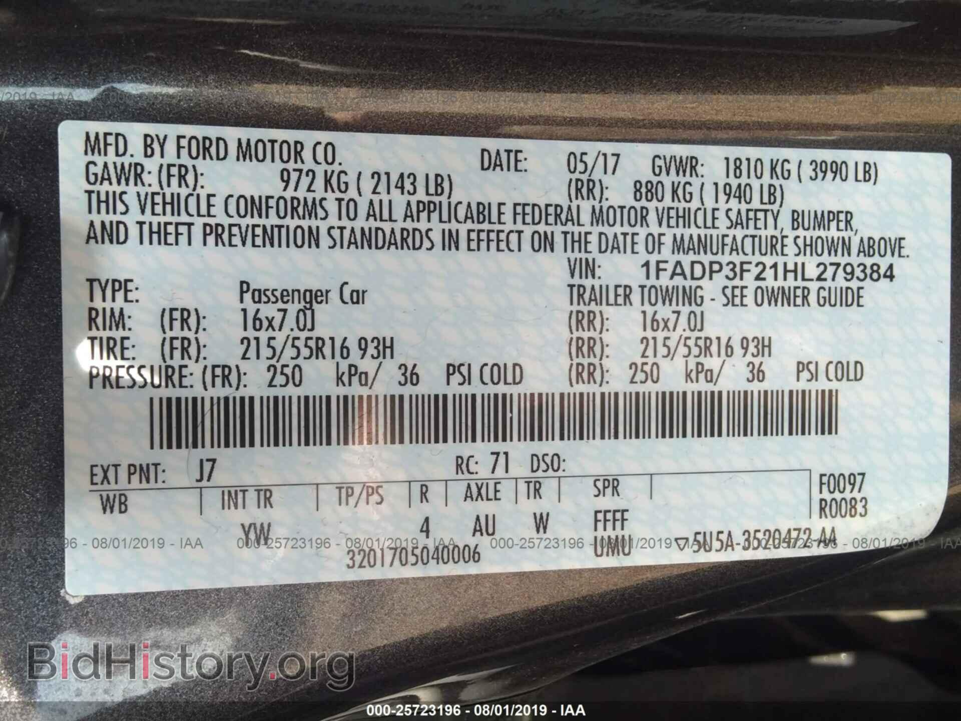 2017 FORD FOCUS - VIN: 1FADP3F21HL279384 - Photo 9