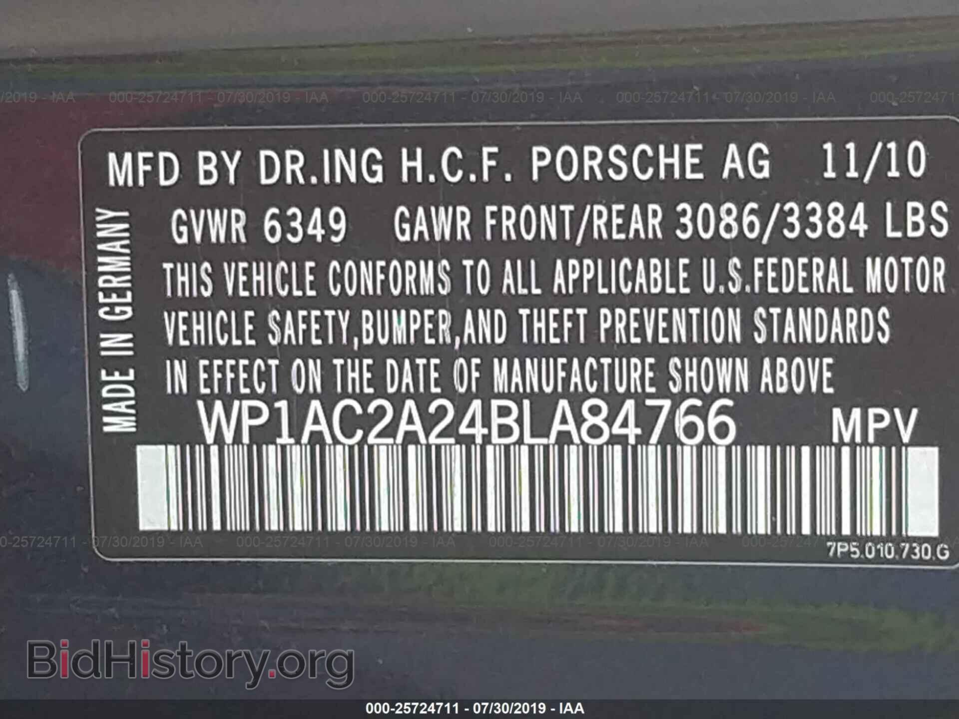 2011 PORSCHE CAYENNE - VIN: WP1AC2A24BLA84766 - Фото 9