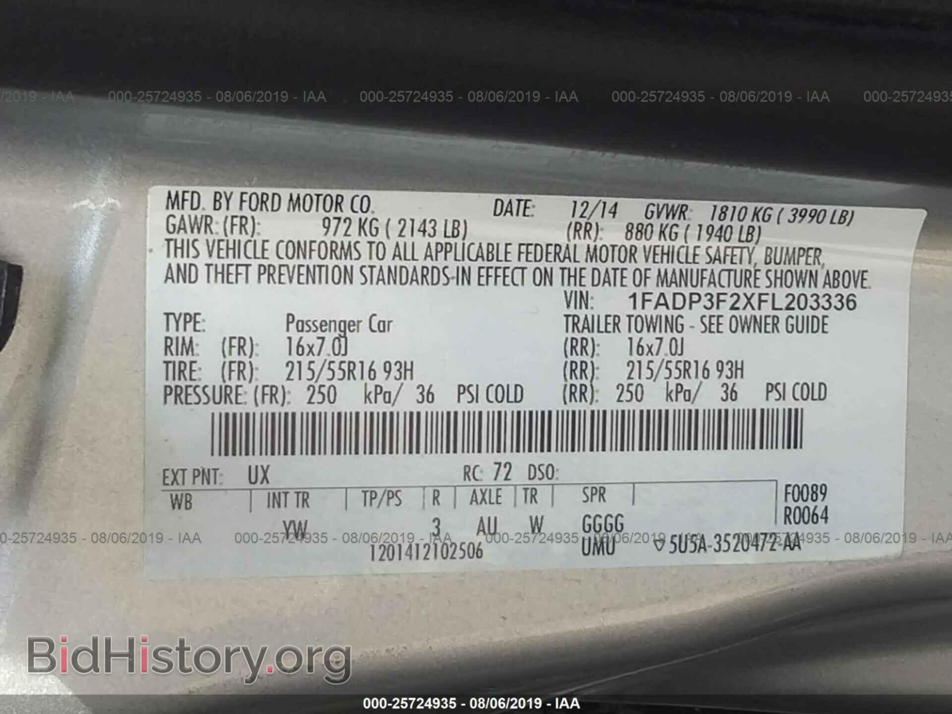 2015 FORD FOCUS - VIN: 1FADP3F2XFL203336 - Фото 9